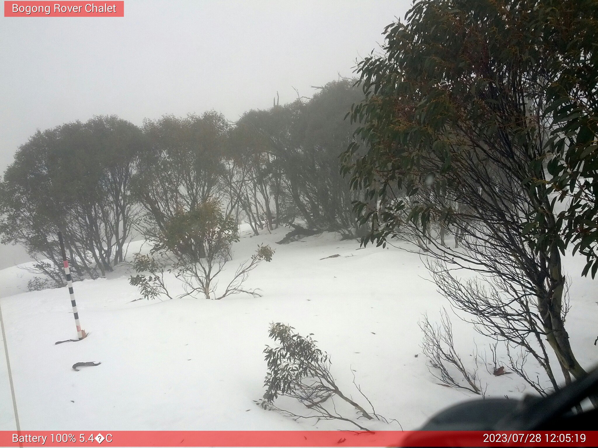 Bogong Web Cam 12:05pm Friday 28th of July 2023