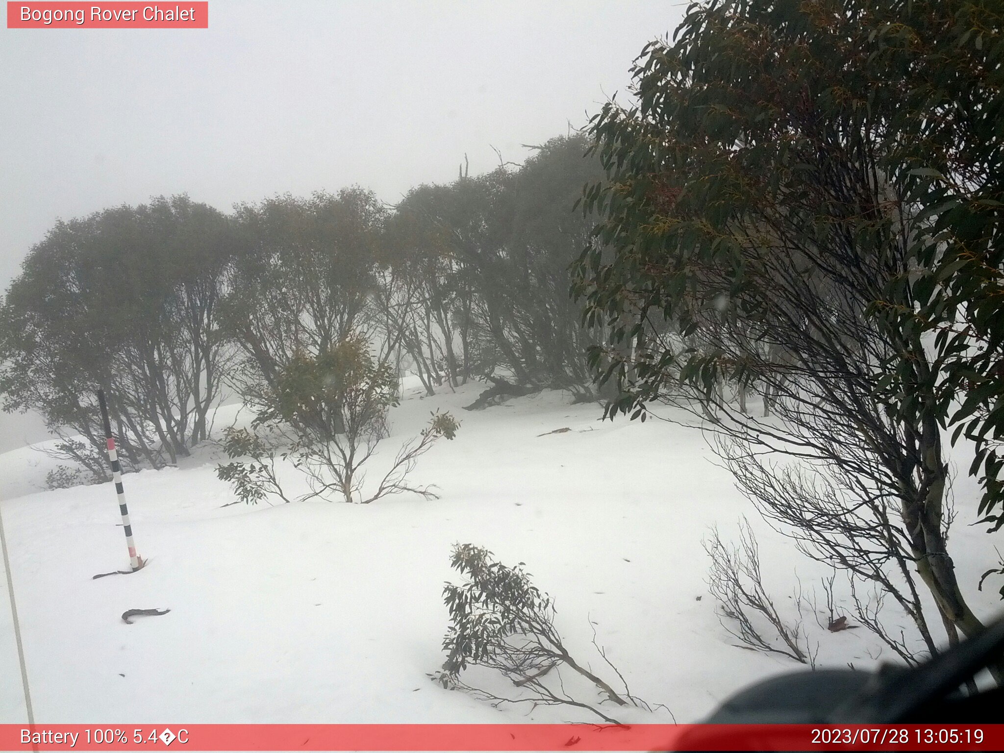 Bogong Web Cam 1:05pm Friday 28th of July 2023