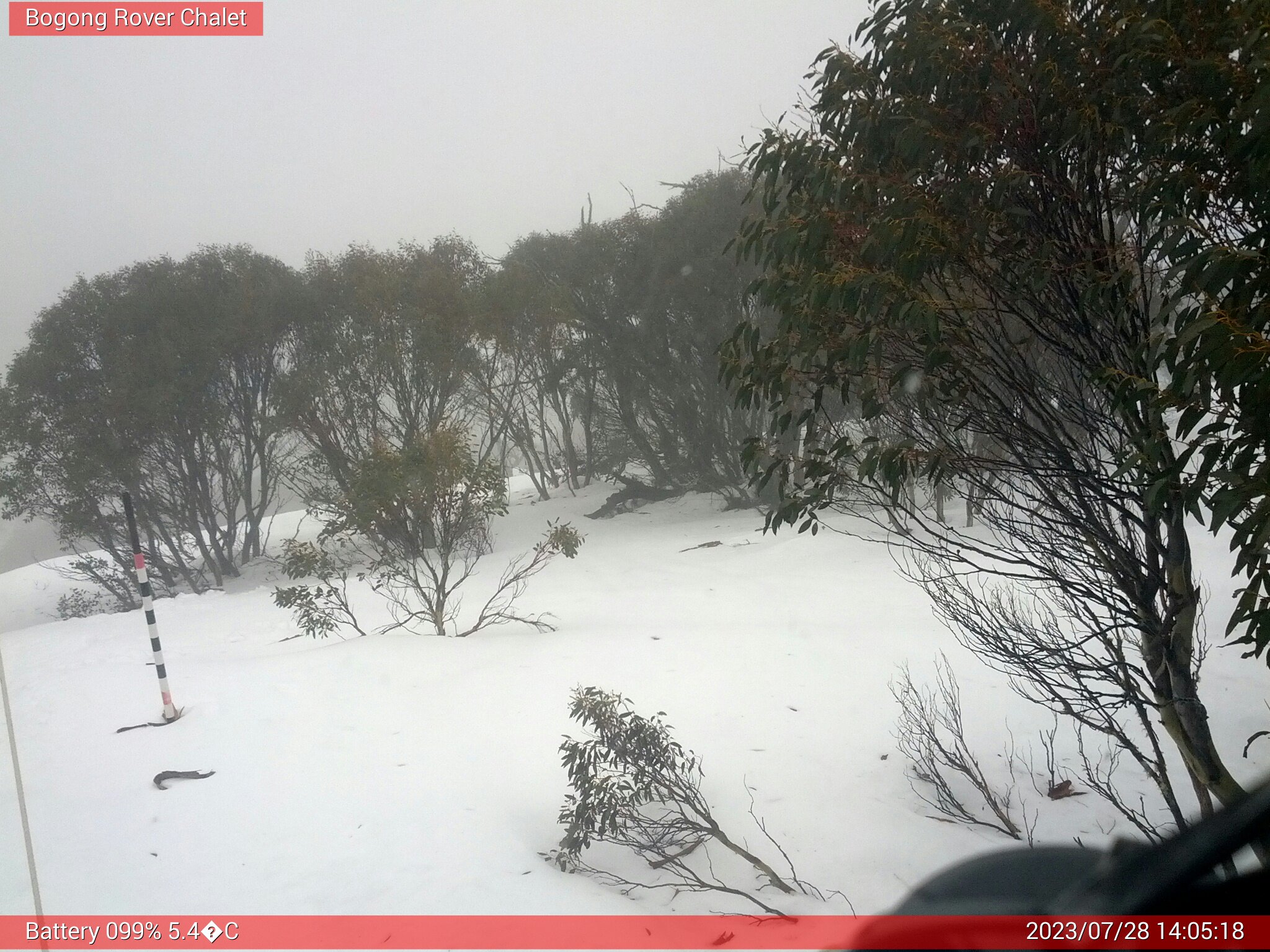 Bogong Web Cam 2:05pm Friday 28th of July 2023