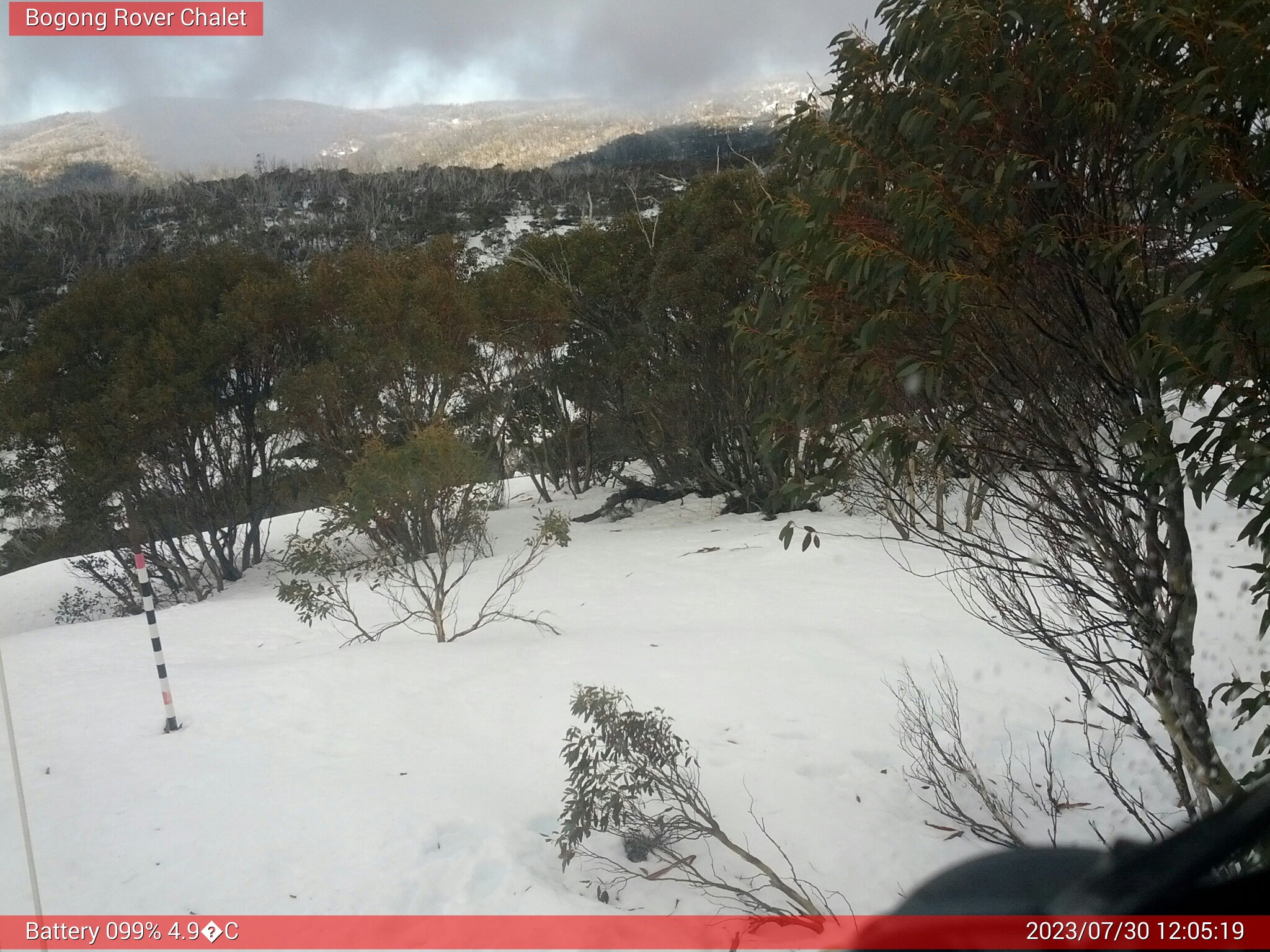 Bogong Web Cam 12:05pm Sunday 30th of July 2023