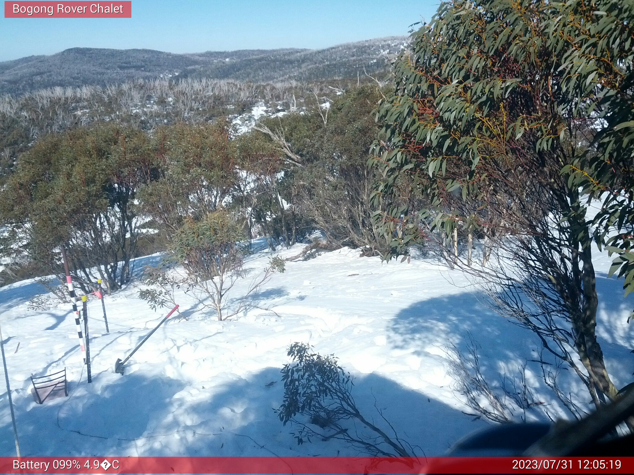 Bogong Web Cam 12:05pm Monday 31st of July 2023