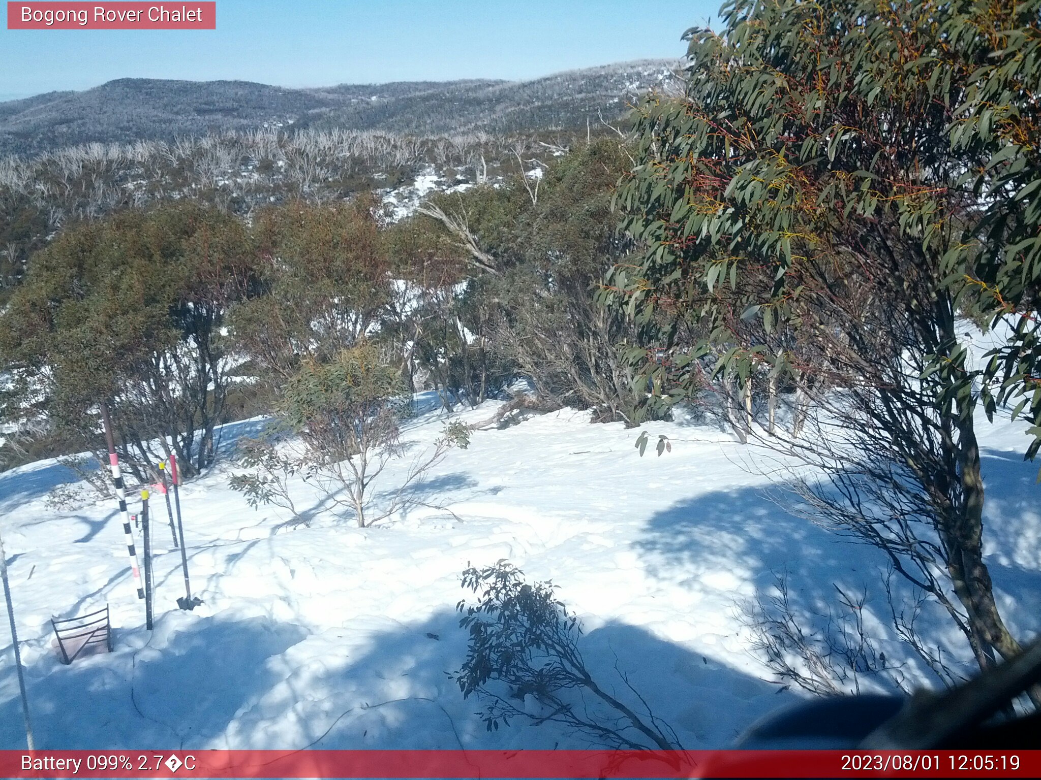 Bogong Web Cam 12:05pm Tuesday 1st of August 2023