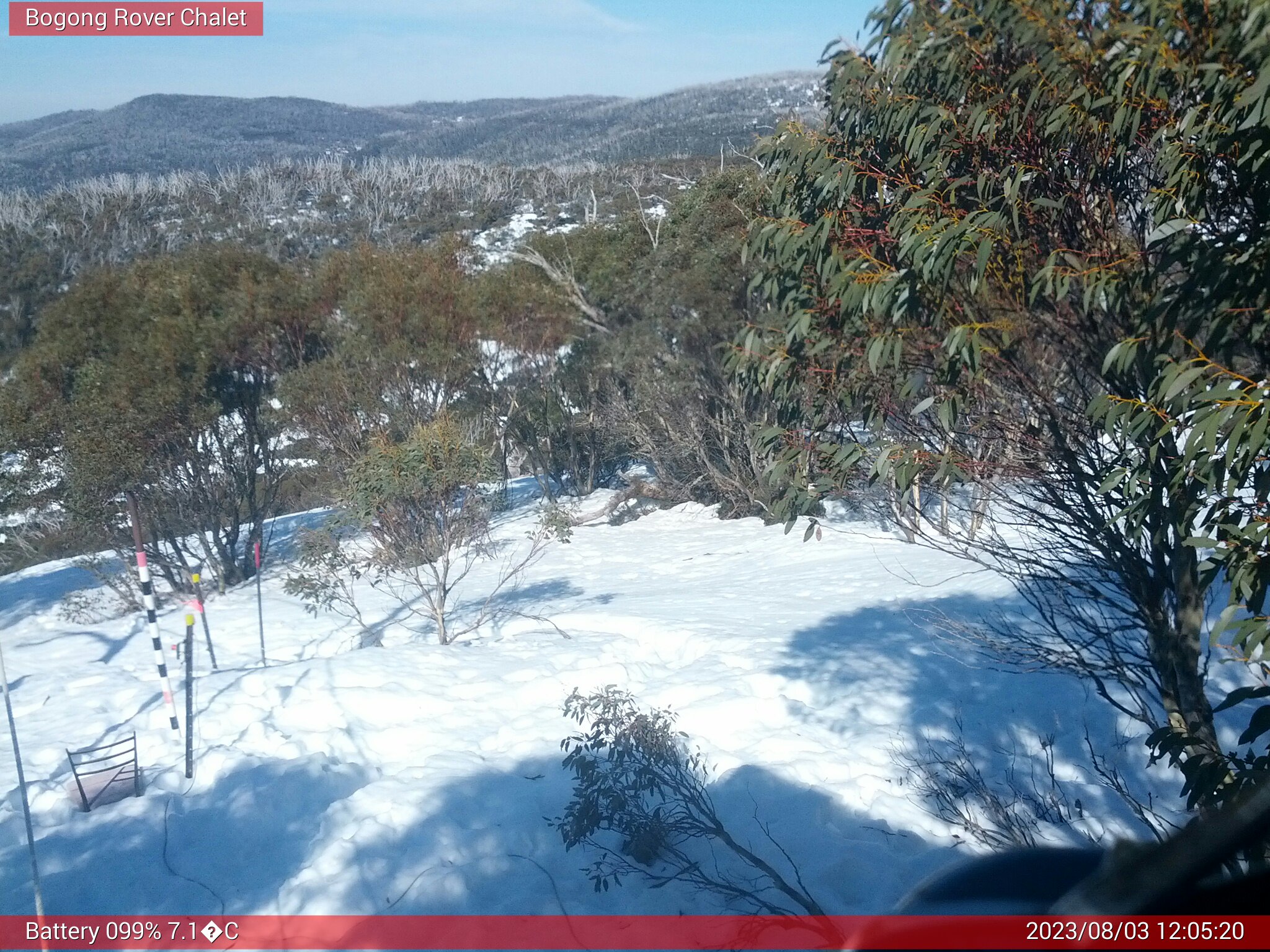 Bogong Web Cam 12:05pm Thursday 3rd of August 2023