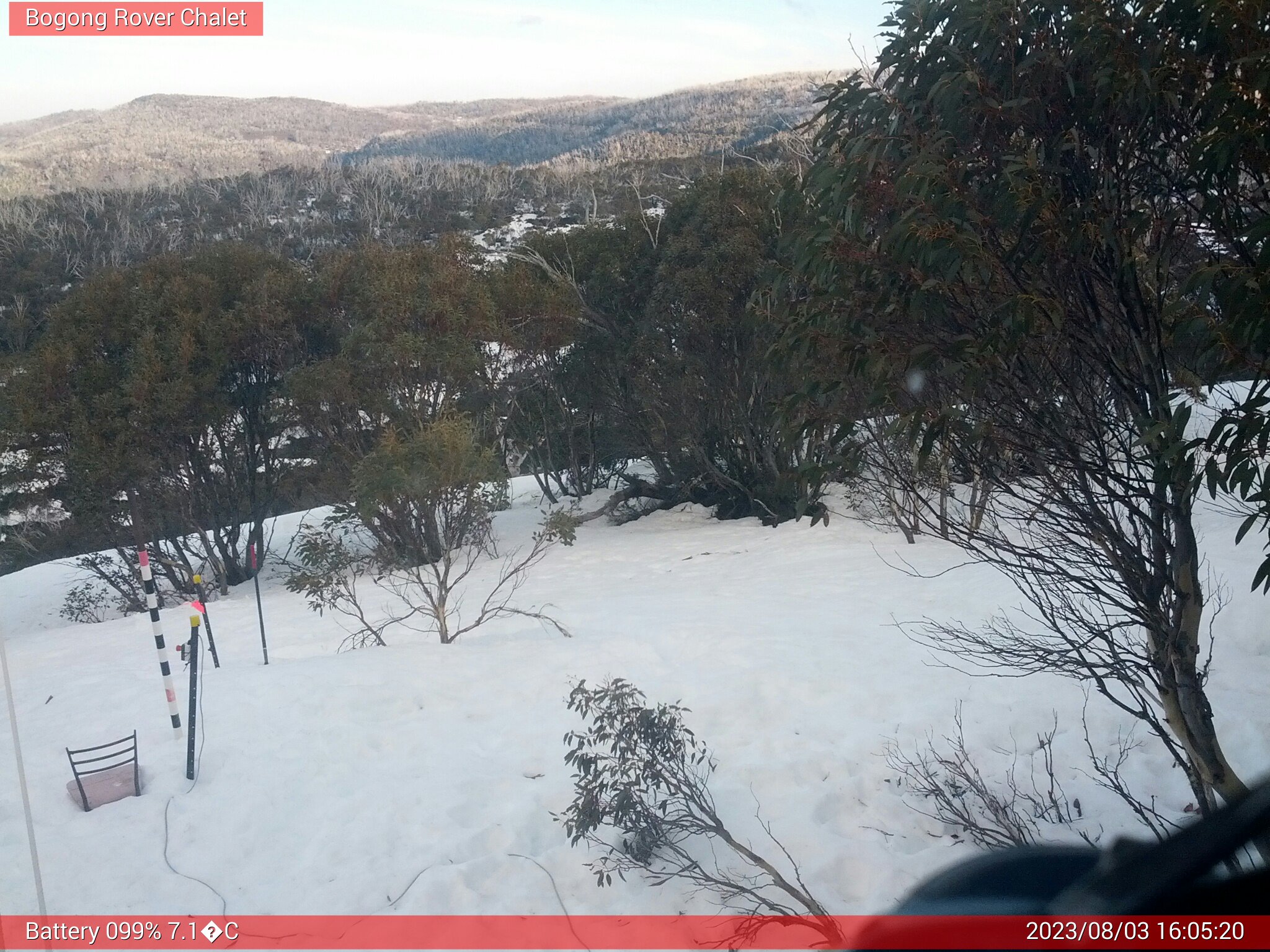 Bogong Web Cam 4:05pm Thursday 3rd of August 2023