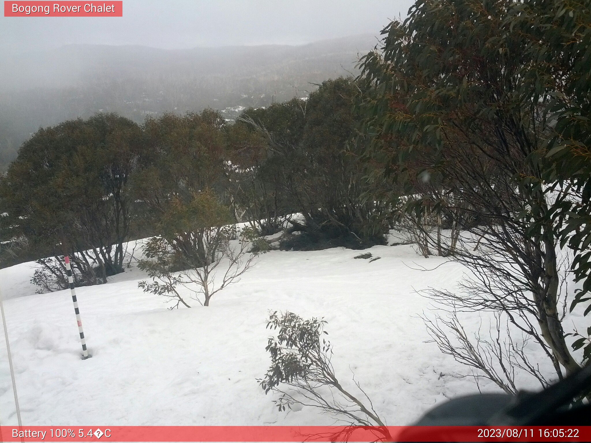 Bogong Web Cam 4:05pm Friday 11th of August 2023