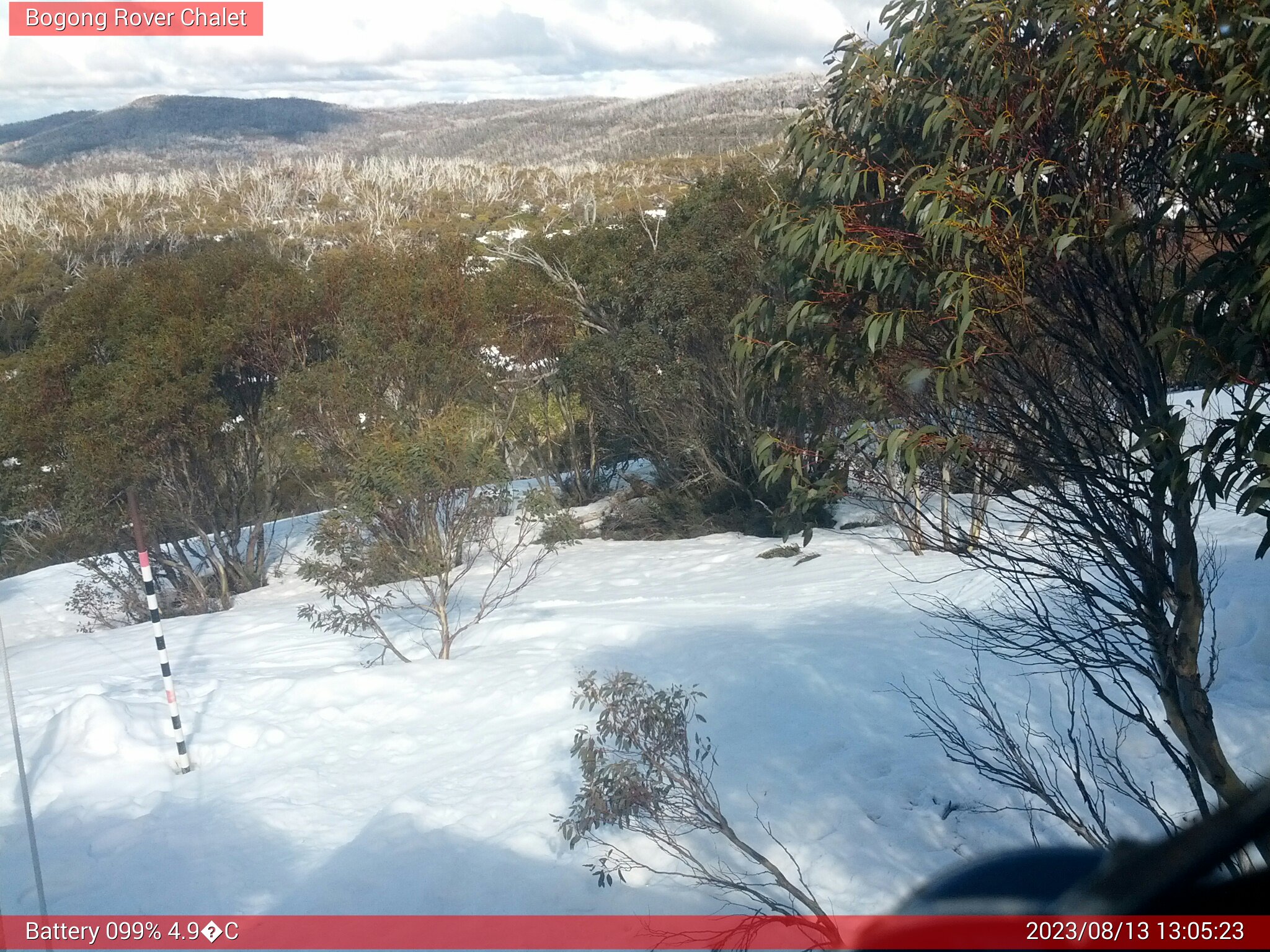 Bogong Web Cam 1:05pm Sunday 13th of August 2023