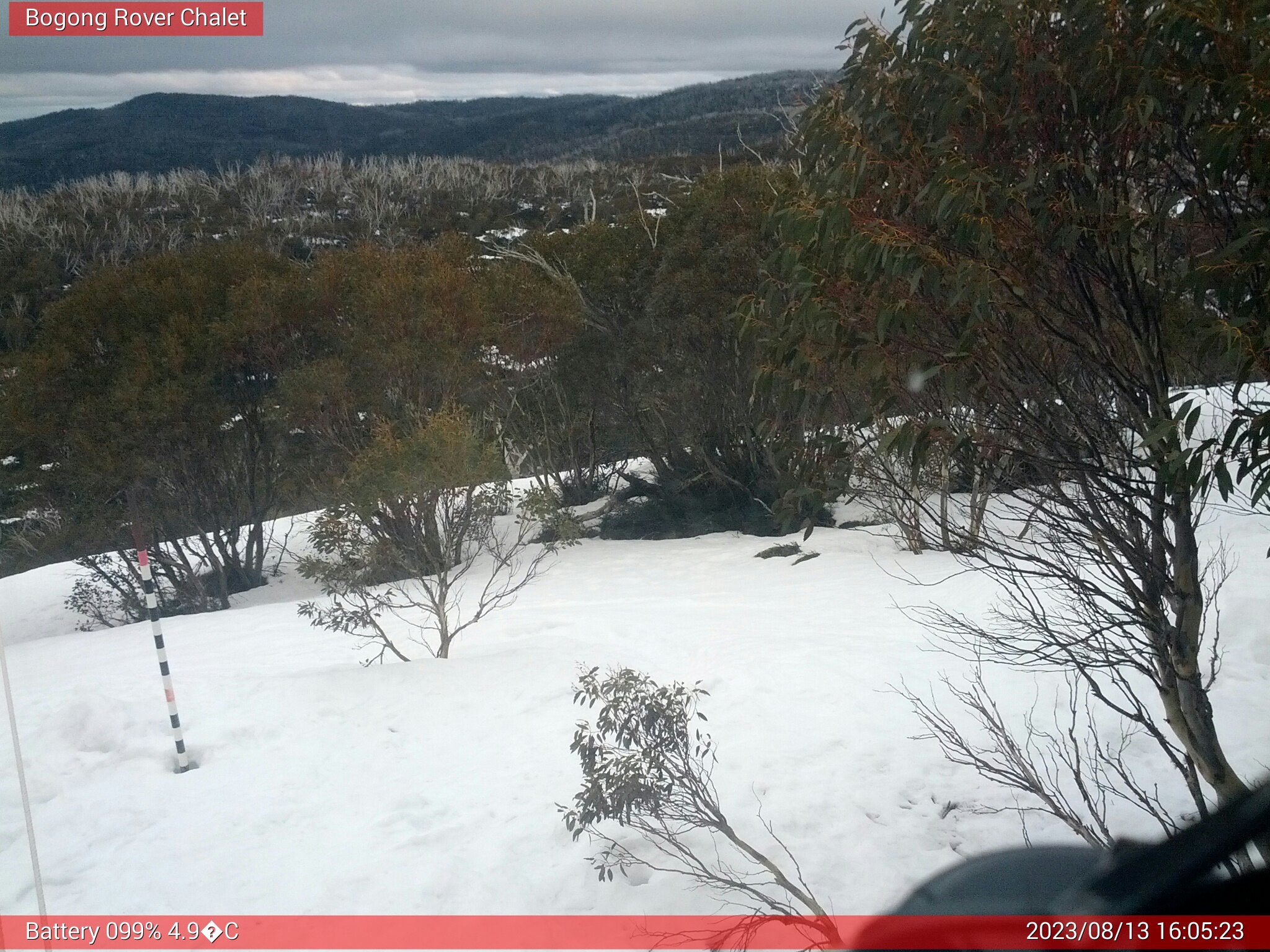 Bogong Web Cam 4:05pm Sunday 13th of August 2023