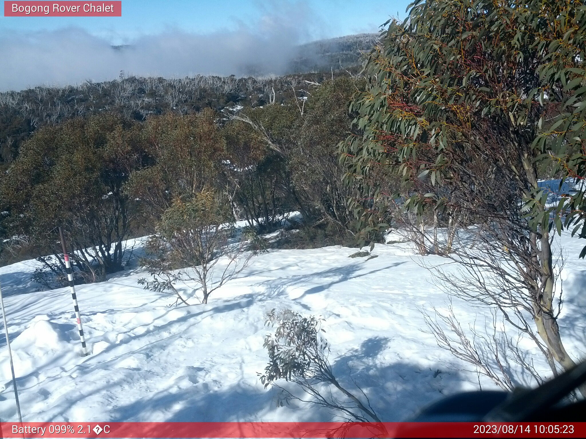 Bogong Web Cam 10:05am Monday 14th of August 2023