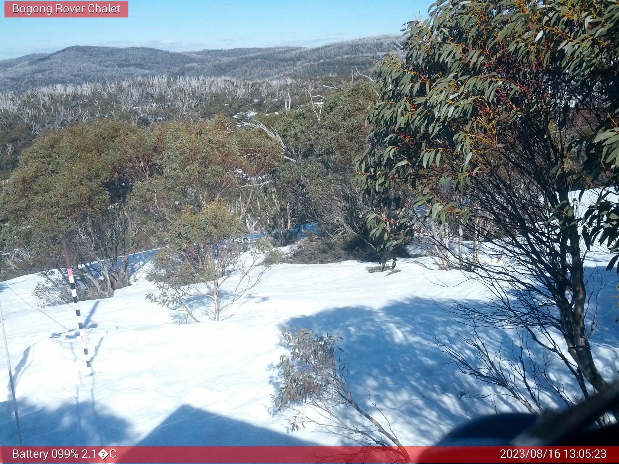 Bogong Web Cam 1:05pm Wednesday 16th of August 2023