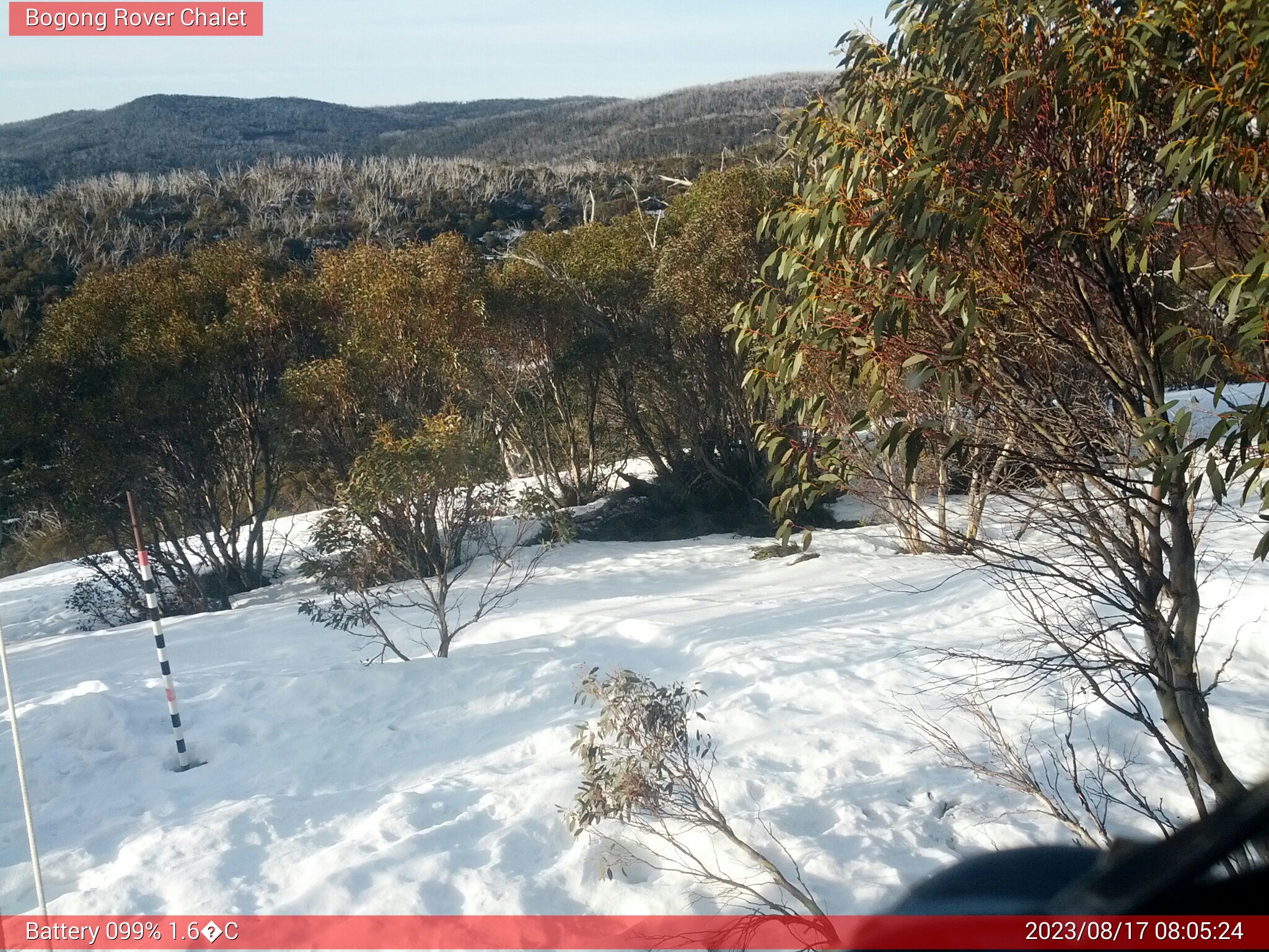 Bogong Web Cam 8:05am Thursday 17th of August 2023