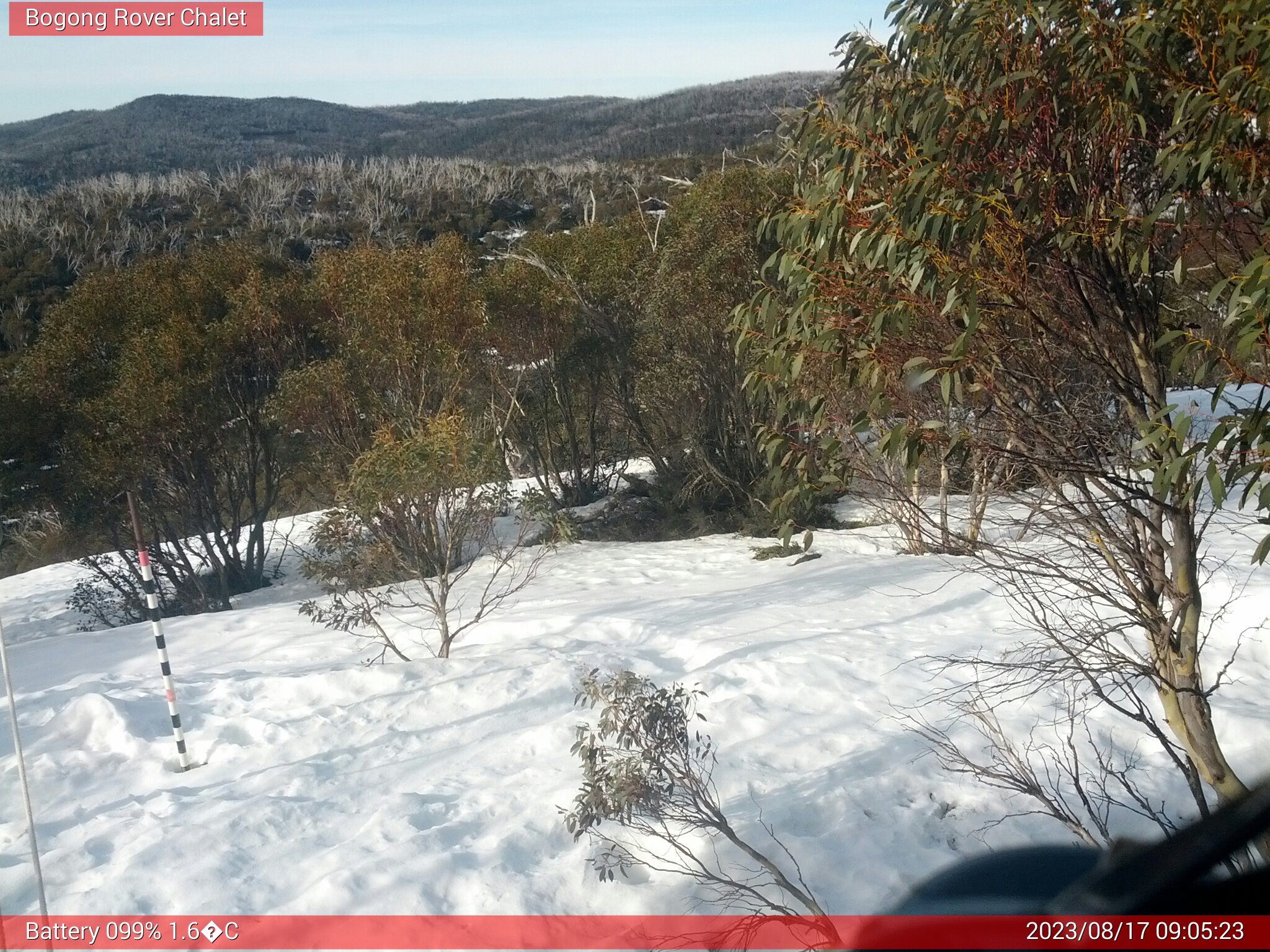 Bogong Web Cam 9:05am Thursday 17th of August 2023