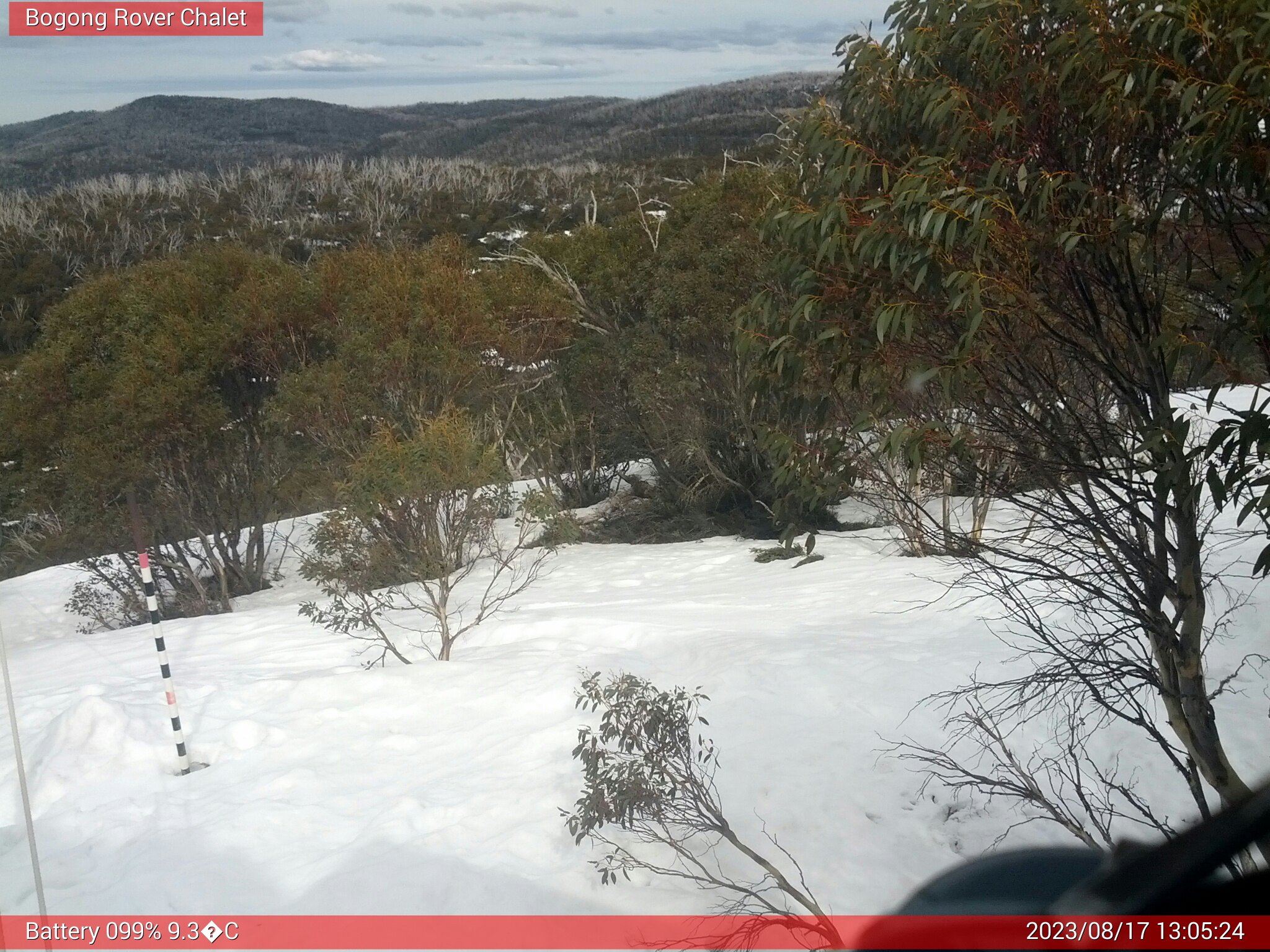 Bogong Web Cam 1:05pm Thursday 17th of August 2023