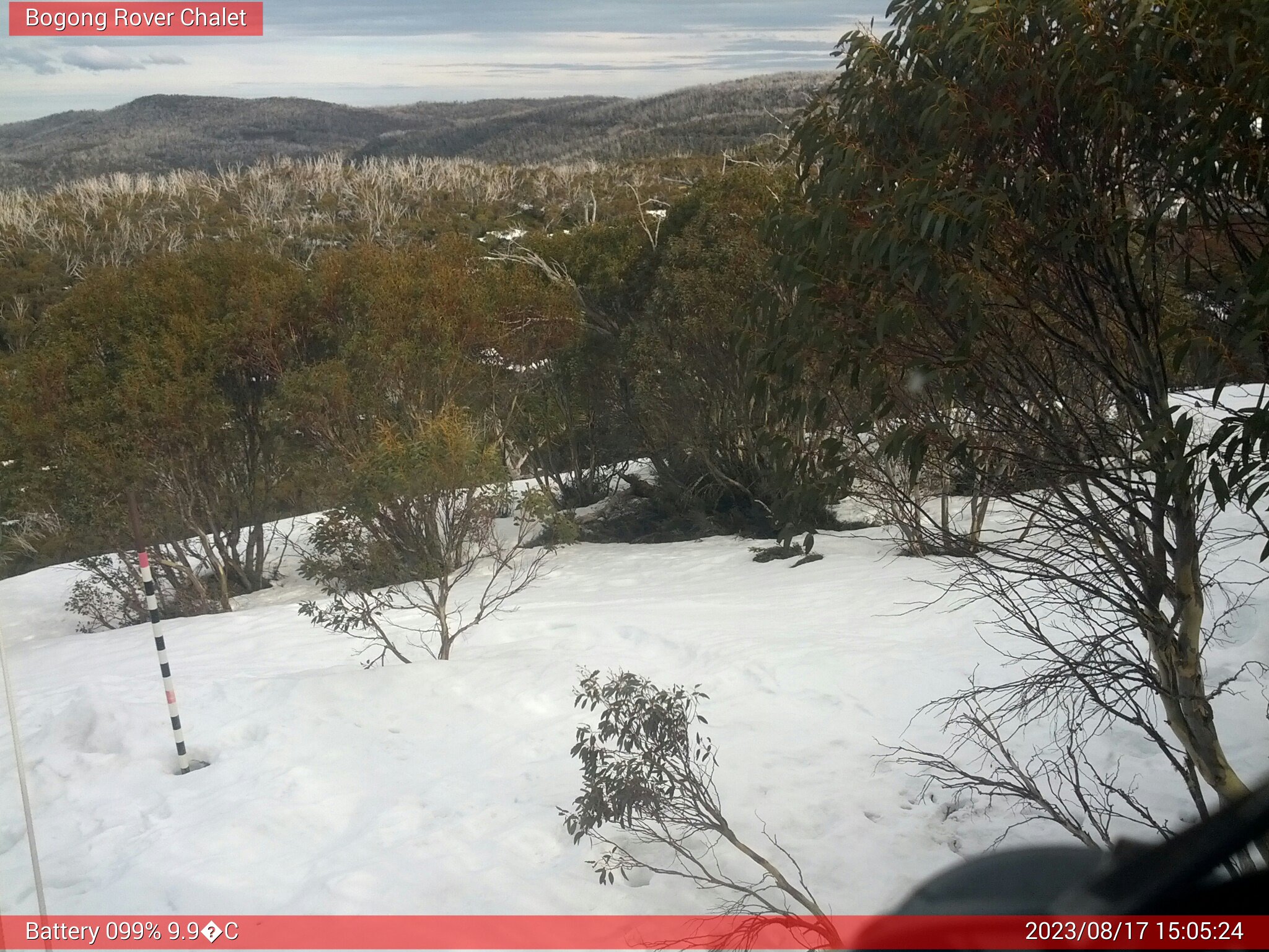 Bogong Web Cam 3:05pm Thursday 17th of August 2023