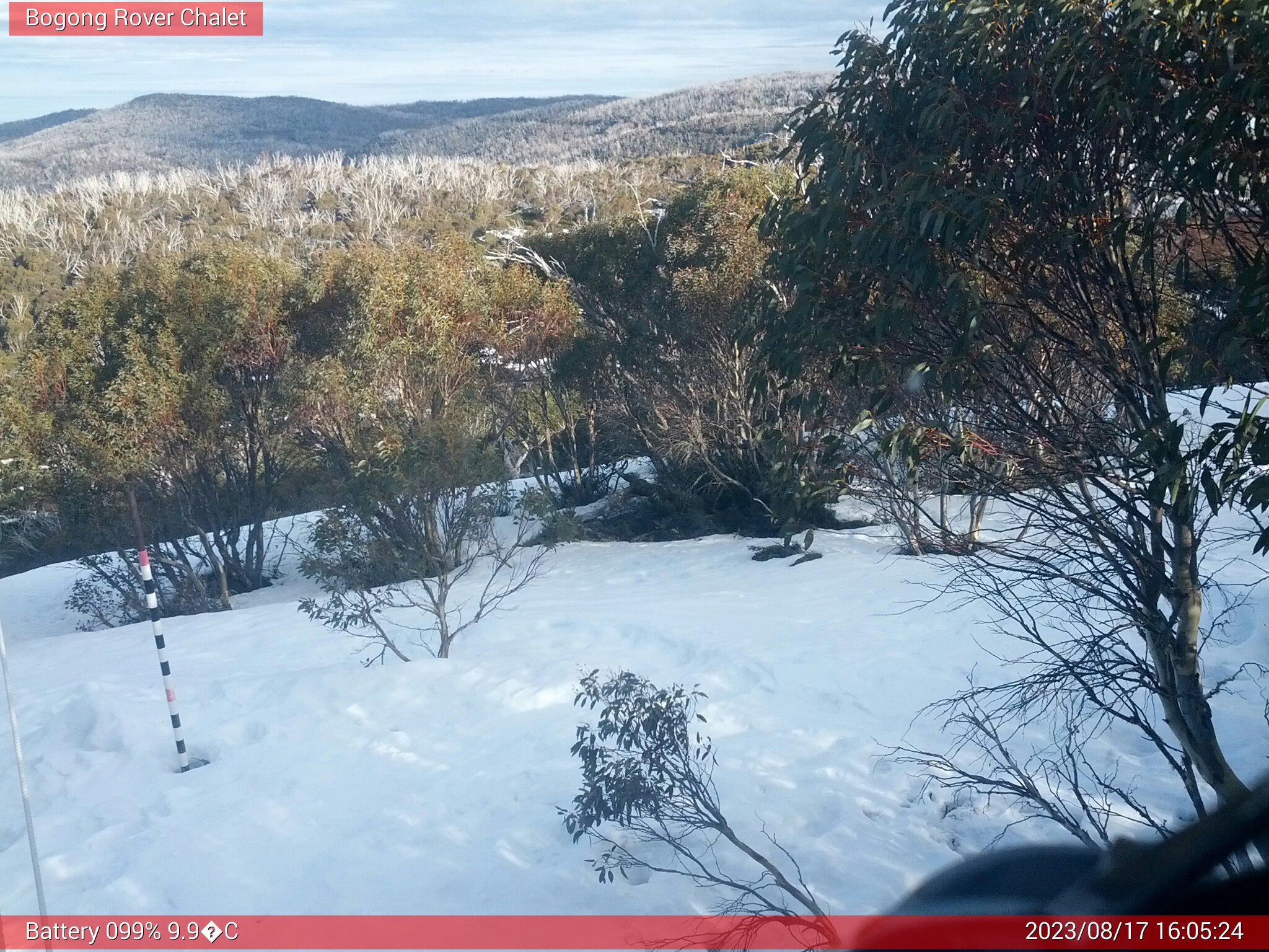 Bogong Web Cam 4:05pm Thursday 17th of August 2023