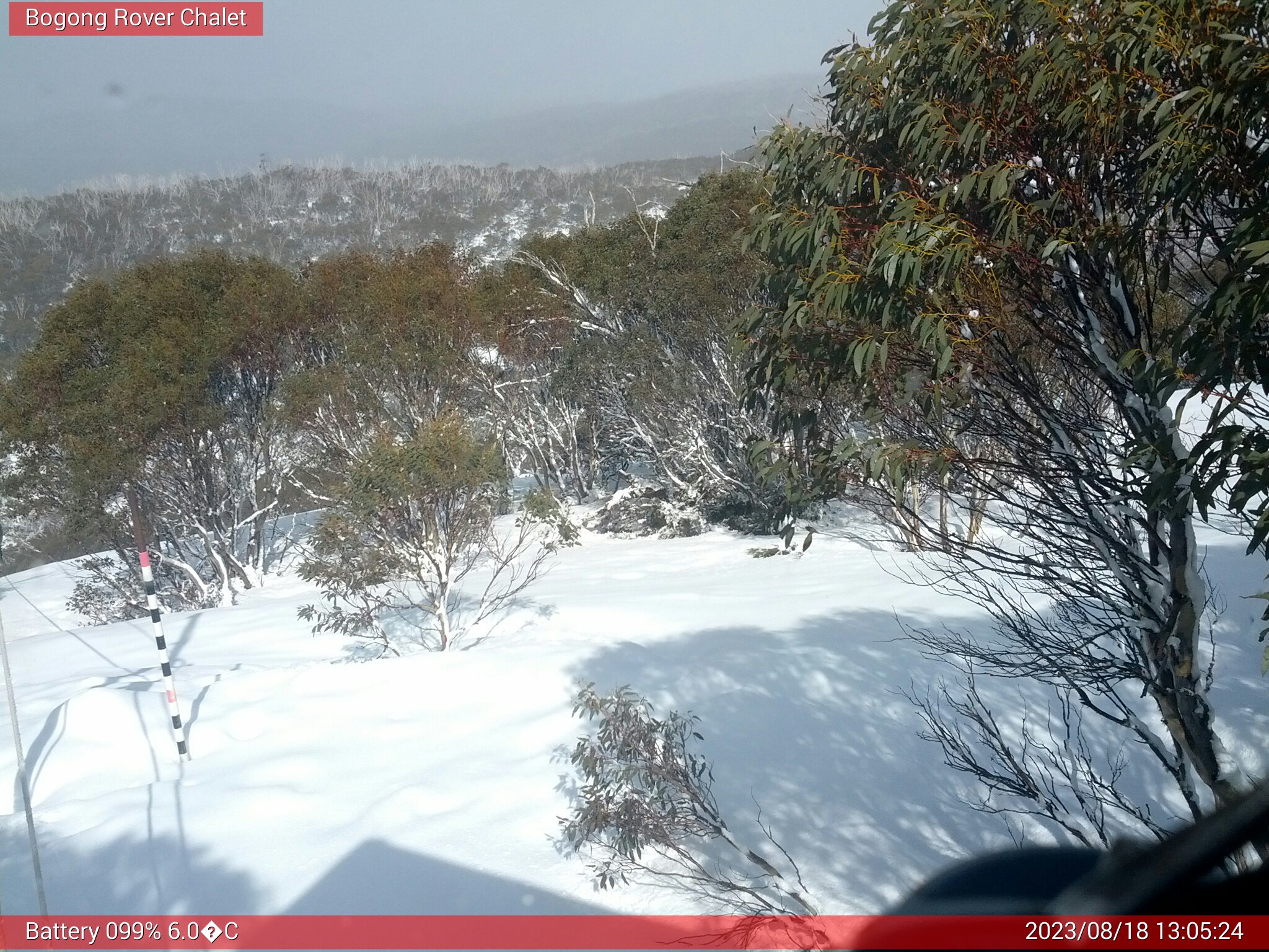 Bogong Web Cam 1:05pm Friday 18th of August 2023