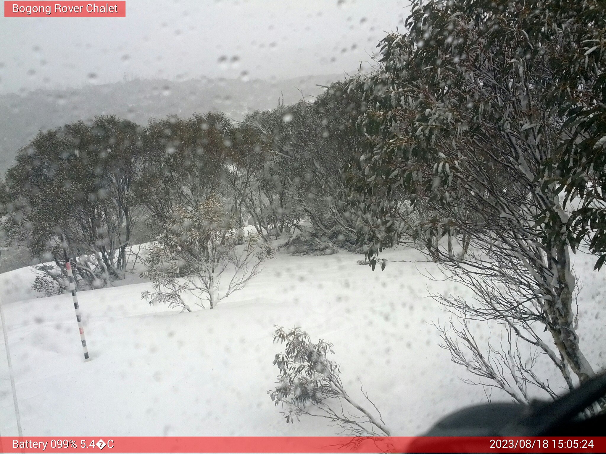 Bogong Web Cam 3:05pm Friday 18th of August 2023