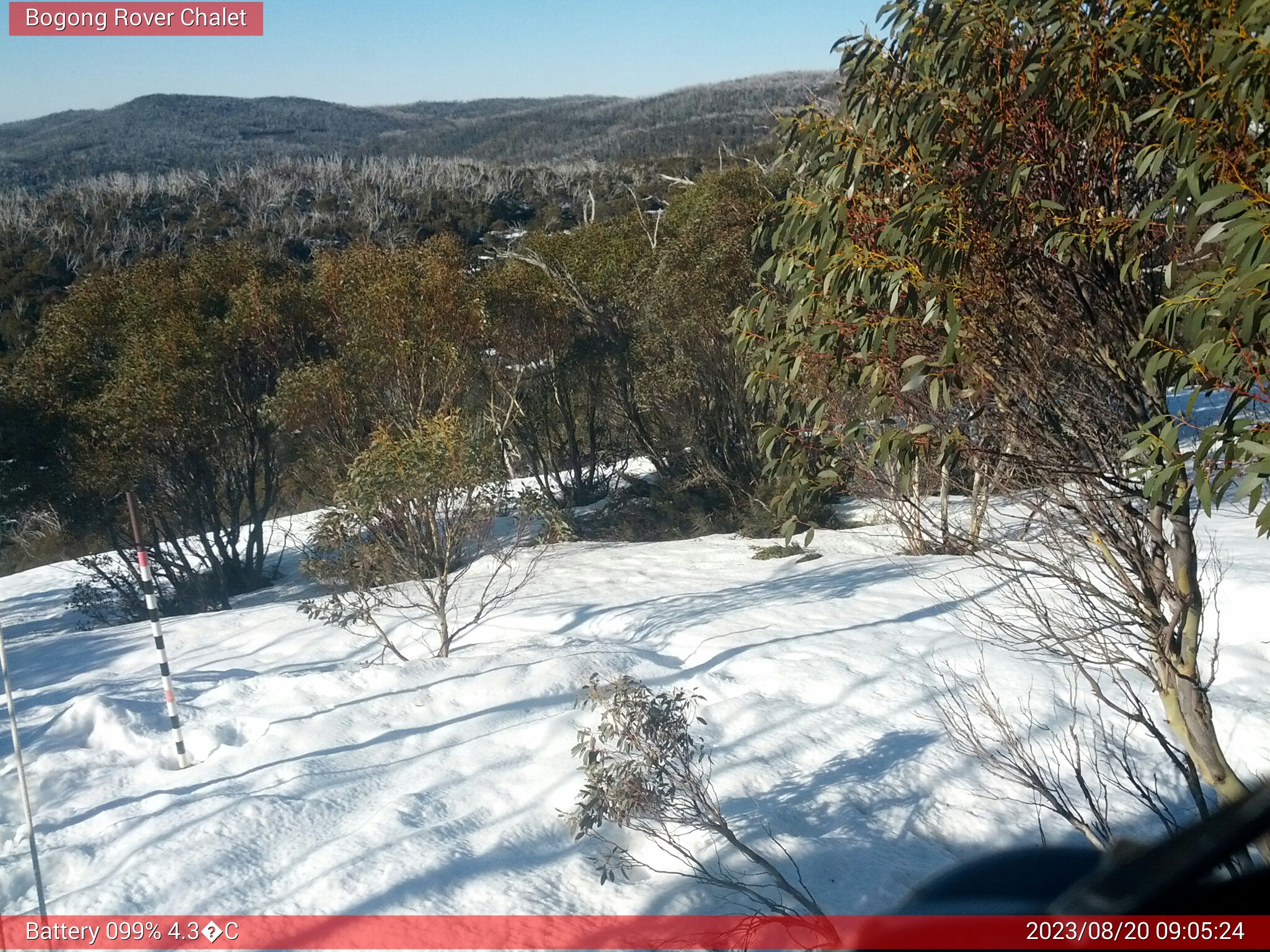 Bogong Web Cam 9:05am Sunday 20th of August 2023