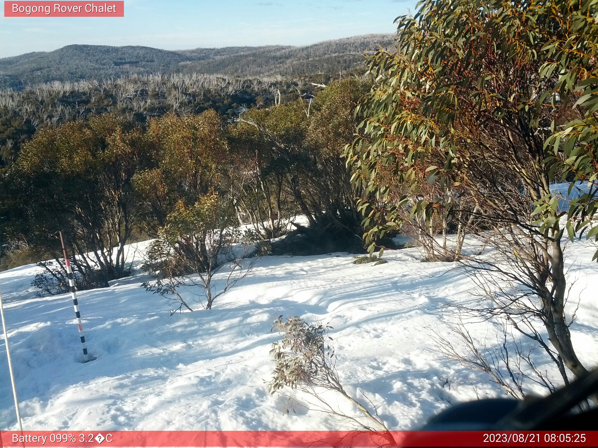 Bogong Web Cam 8:05am Monday 21st of August 2023