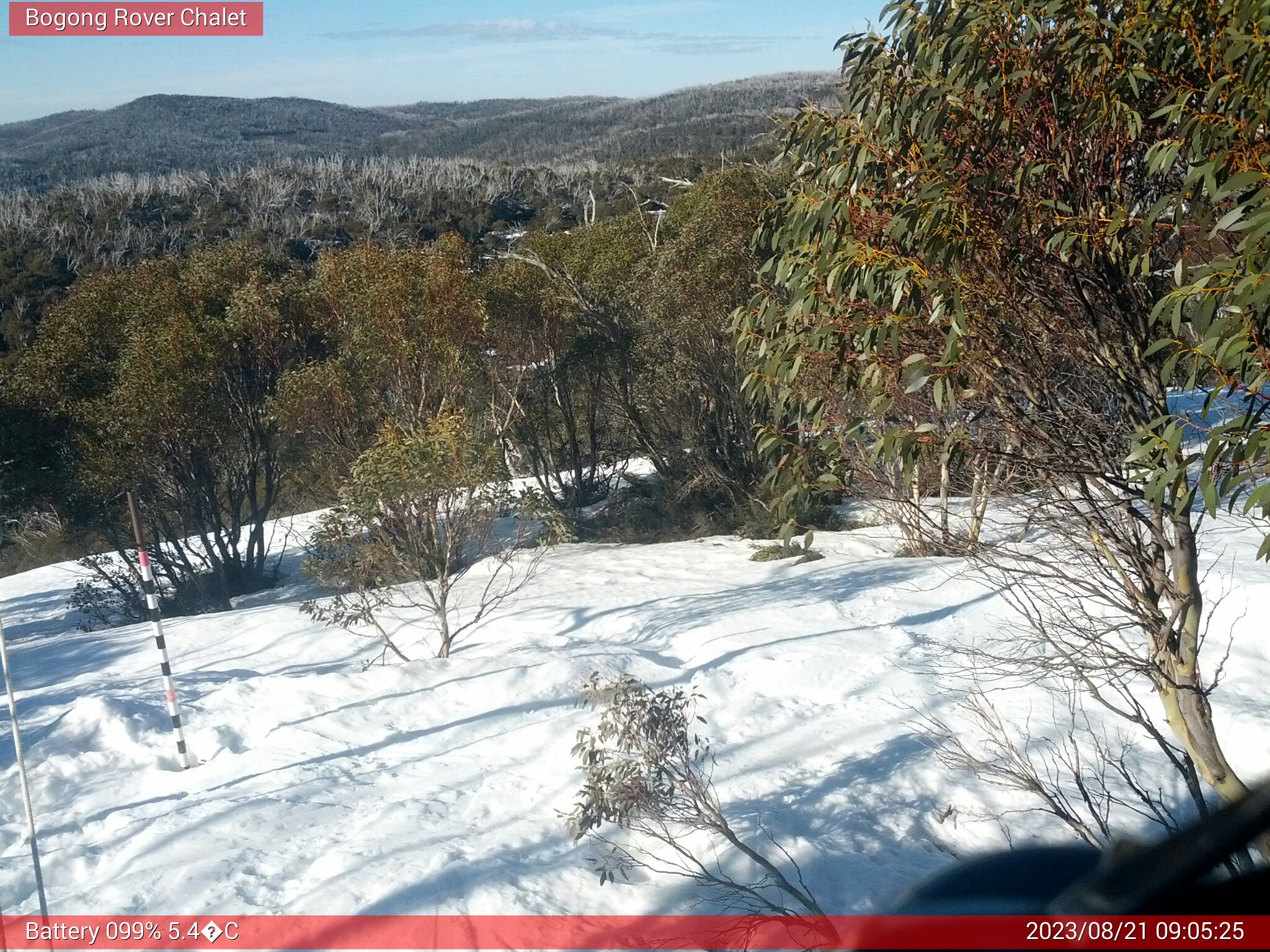 Bogong Web Cam 9:05am Monday 21st of August 2023