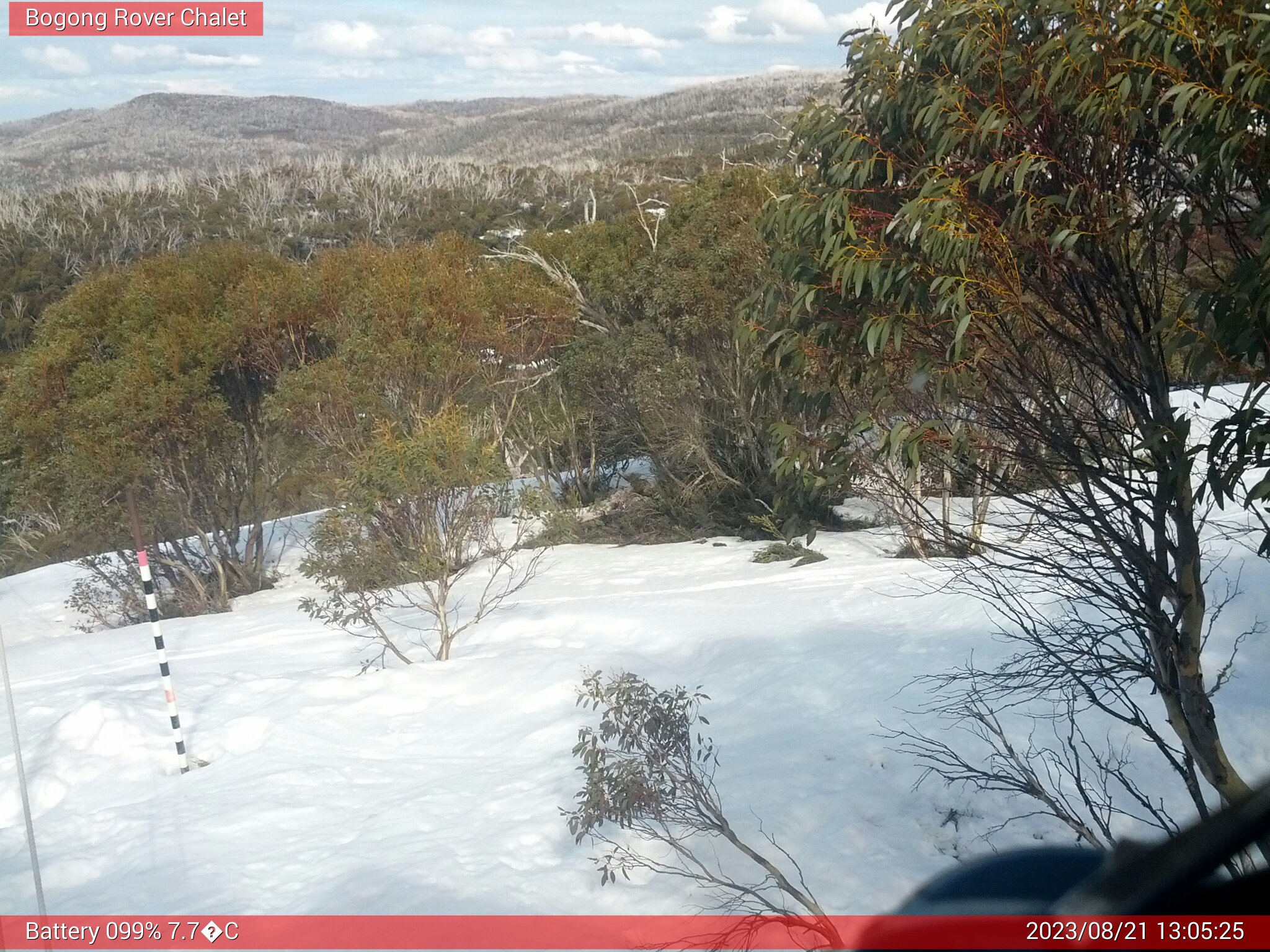 Bogong Web Cam 1:05pm Monday 21st of August 2023