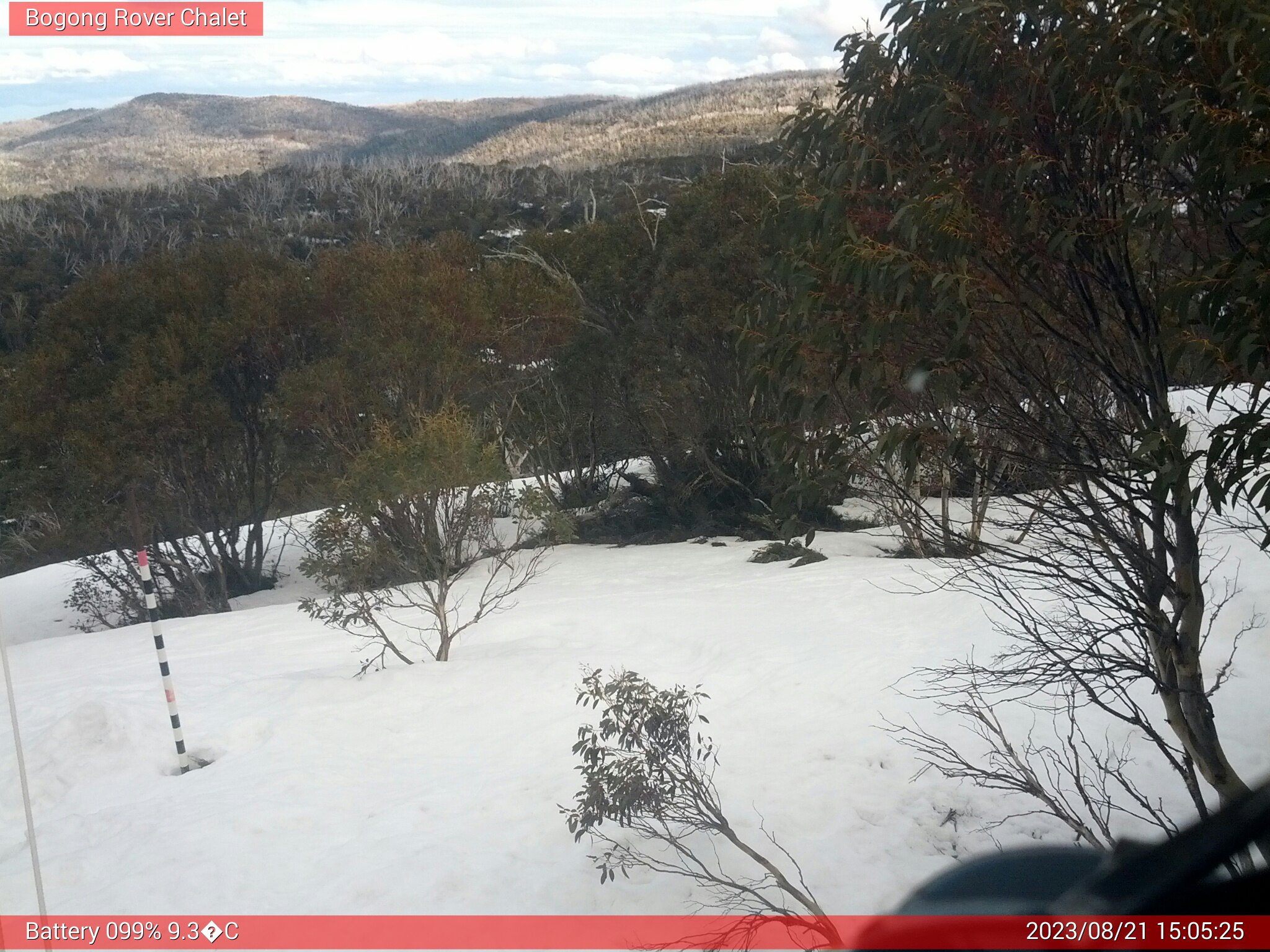 Bogong Web Cam 3:05pm Monday 21st of August 2023