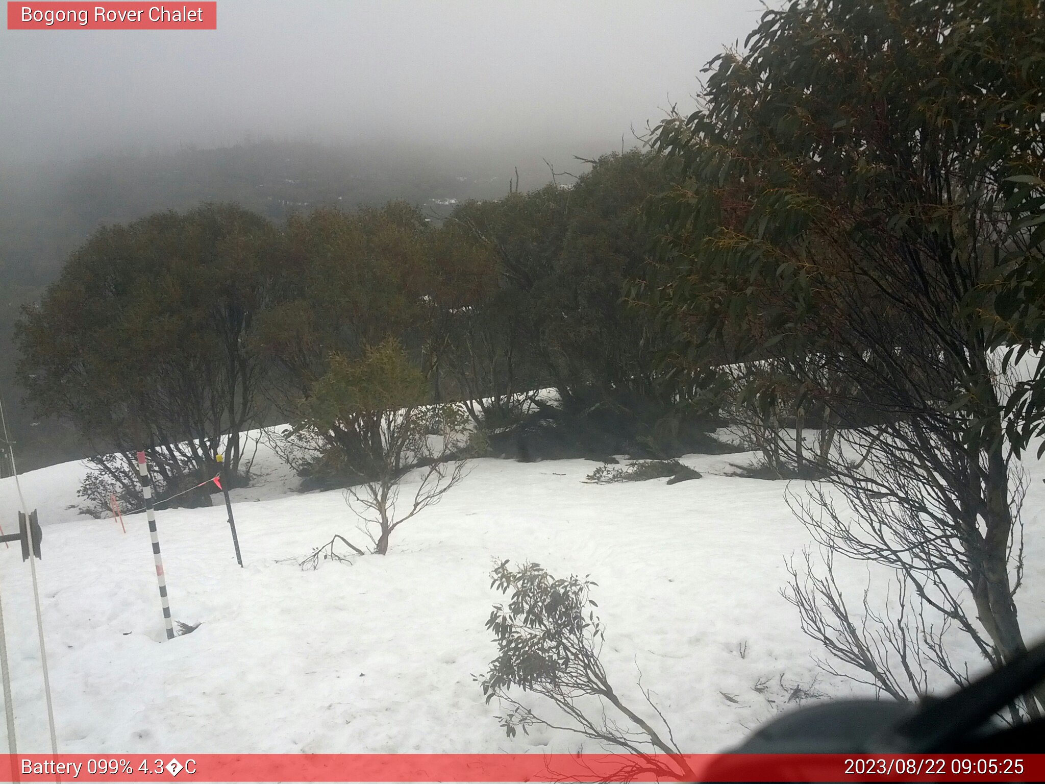 Bogong Web Cam 9:05am Tuesday 22nd of August 2023