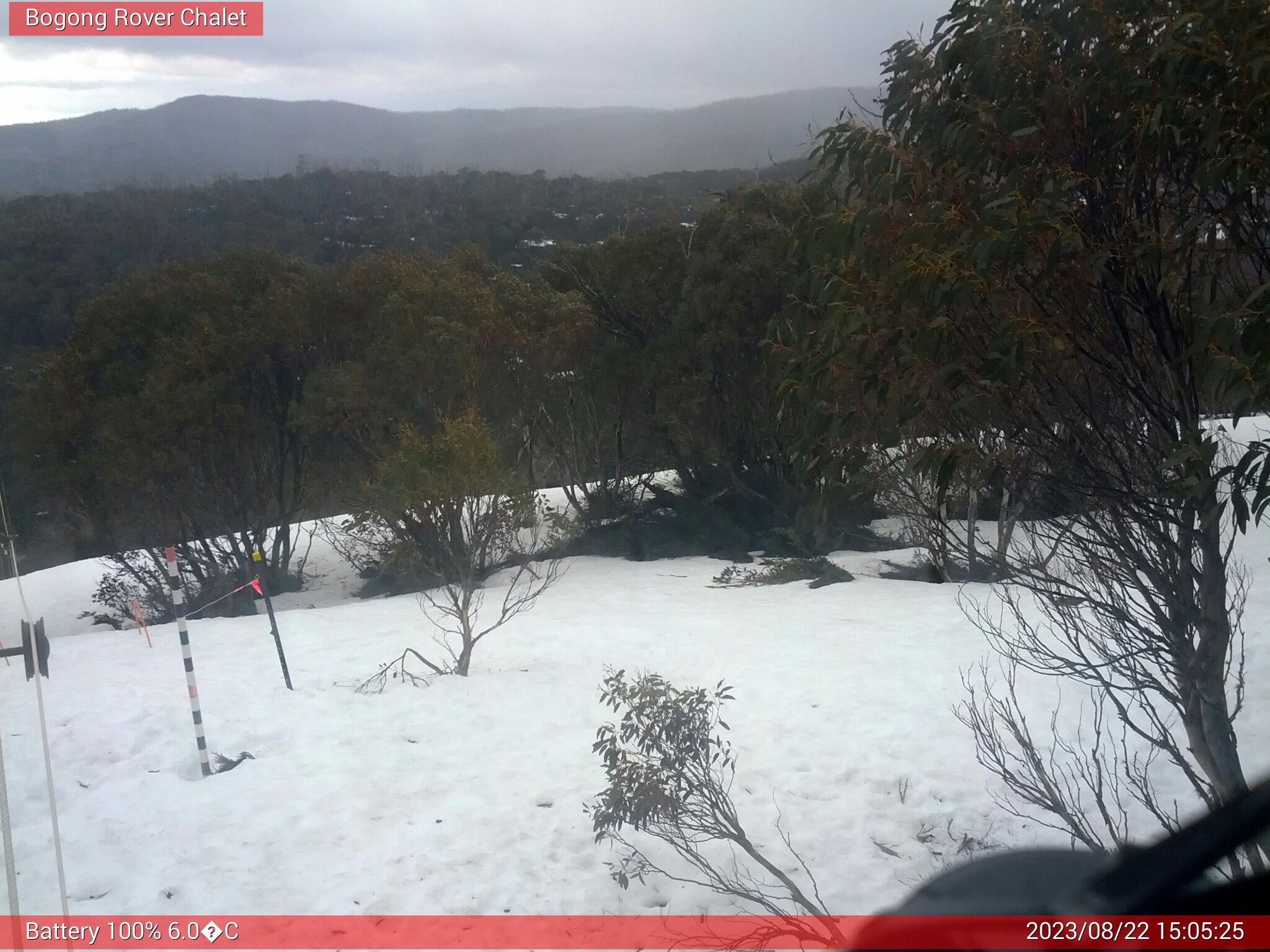 Bogong Web Cam 3:05pm Tuesday 22nd of August 2023