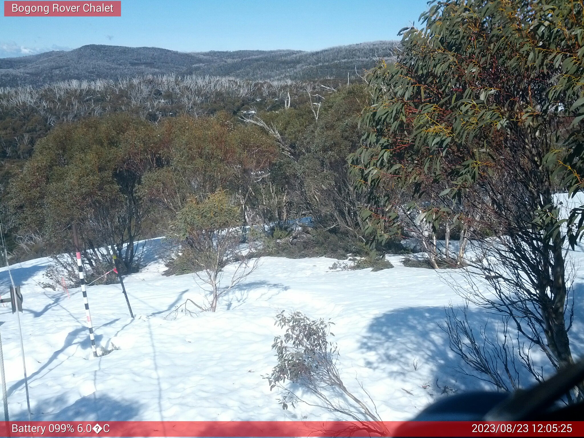 Bogong Web Cam 12:05pm Wednesday 23rd of August 2023