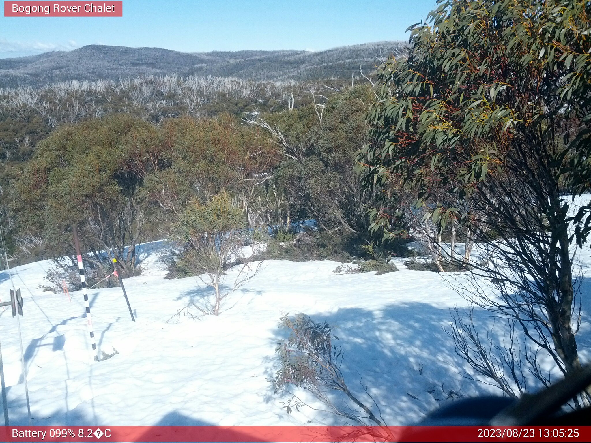 Bogong Web Cam 1:05pm Wednesday 23rd of August 2023