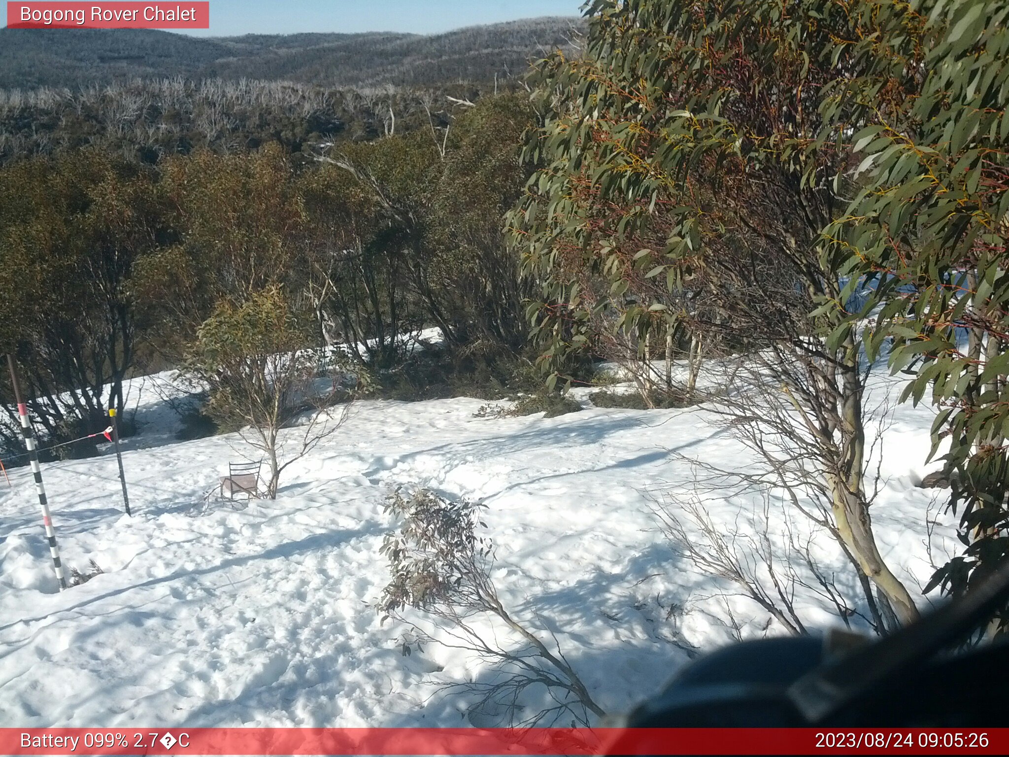 Bogong Web Cam 9:05am Thursday 24th of August 2023