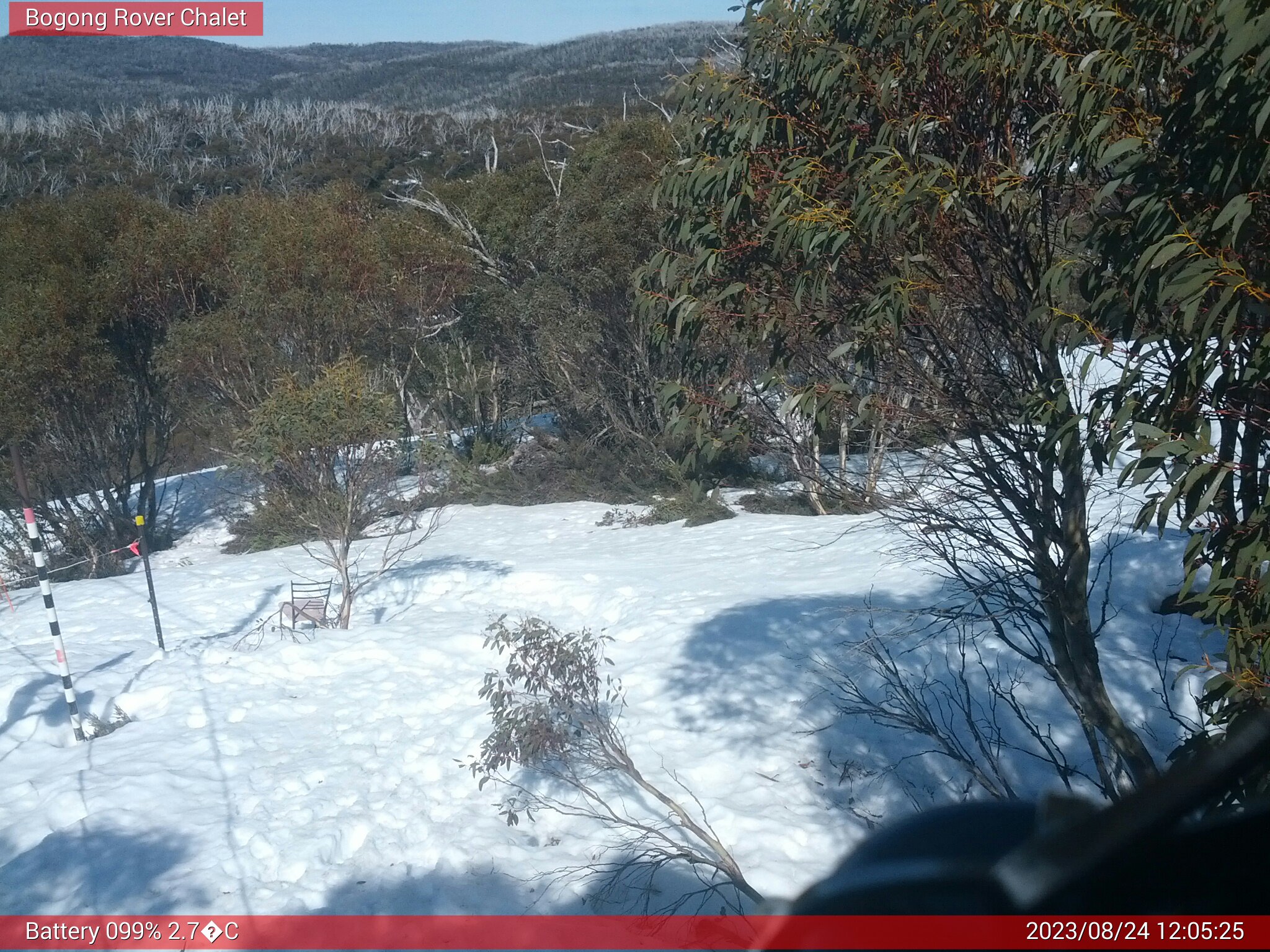 Bogong Web Cam 12:05pm Thursday 24th of August 2023