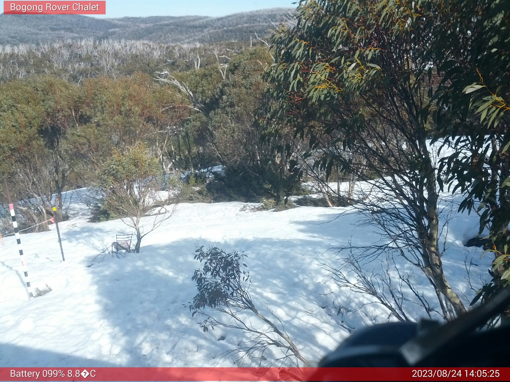 Bogong Web Cam 2:05pm Thursday 24th of August 2023