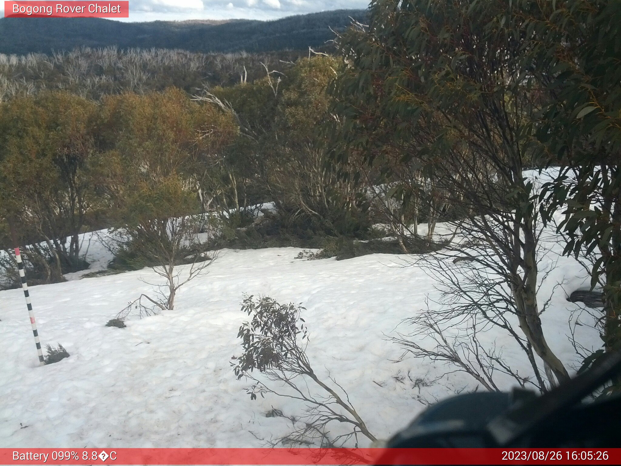 Bogong Web Cam 4:05pm Saturday 26th of August 2023