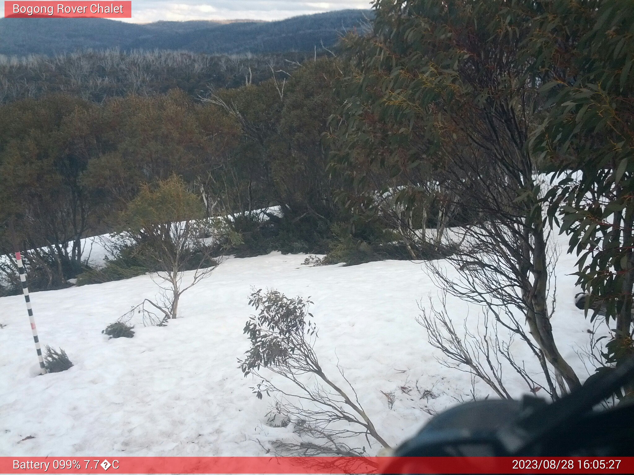 Bogong Web Cam 4:05pm Monday 28th of August 2023