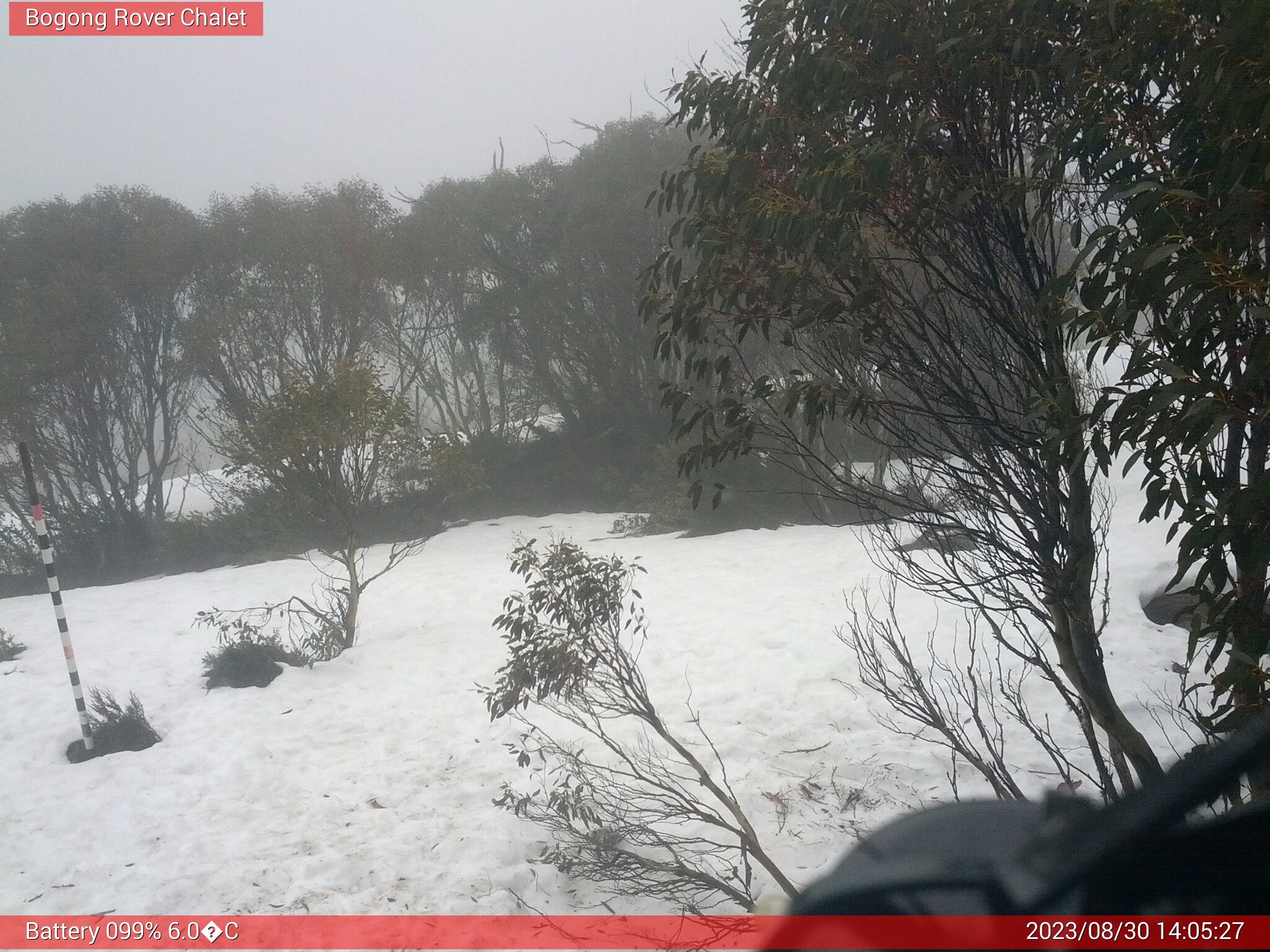 Bogong Web Cam 2:05pm Wednesday 30th of August 2023