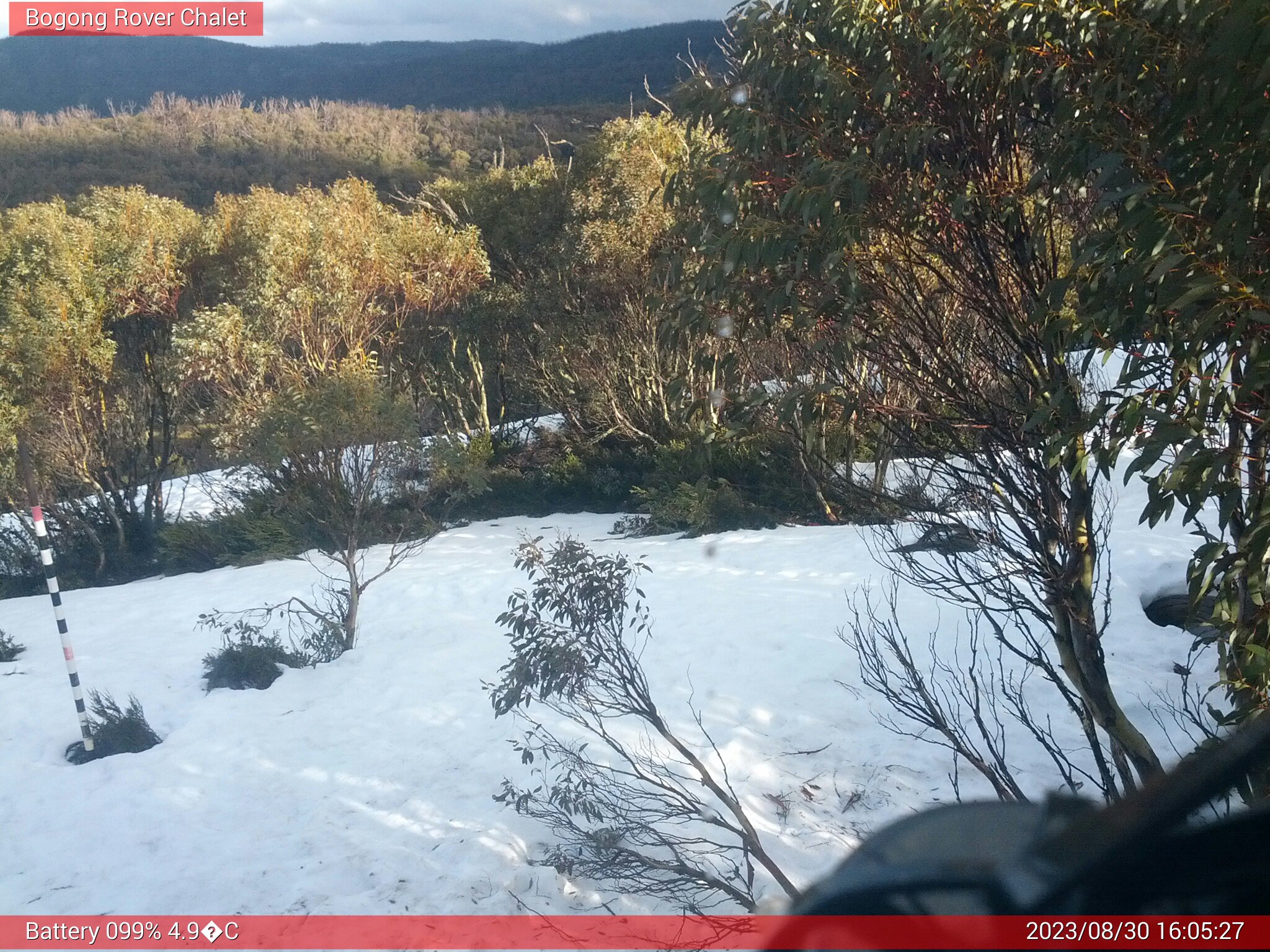 Bogong Web Cam 4:05pm Wednesday 30th of August 2023