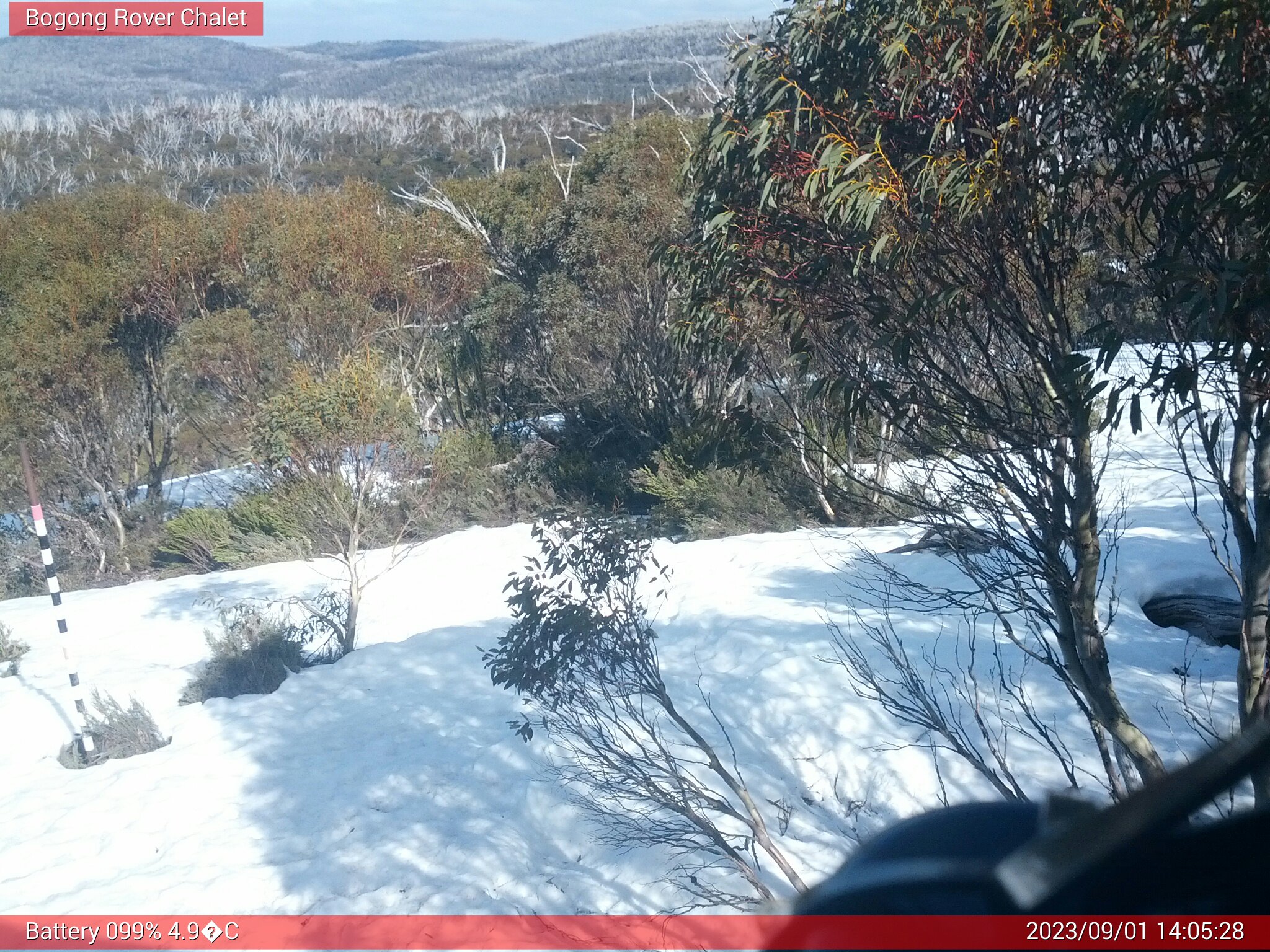 Bogong Web Cam 2:05pm Friday 1st of September 2023