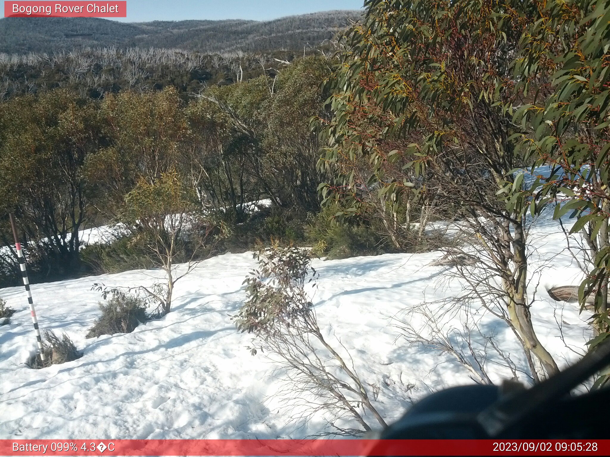 Bogong Web Cam 9:05am Saturday 2nd of September 2023