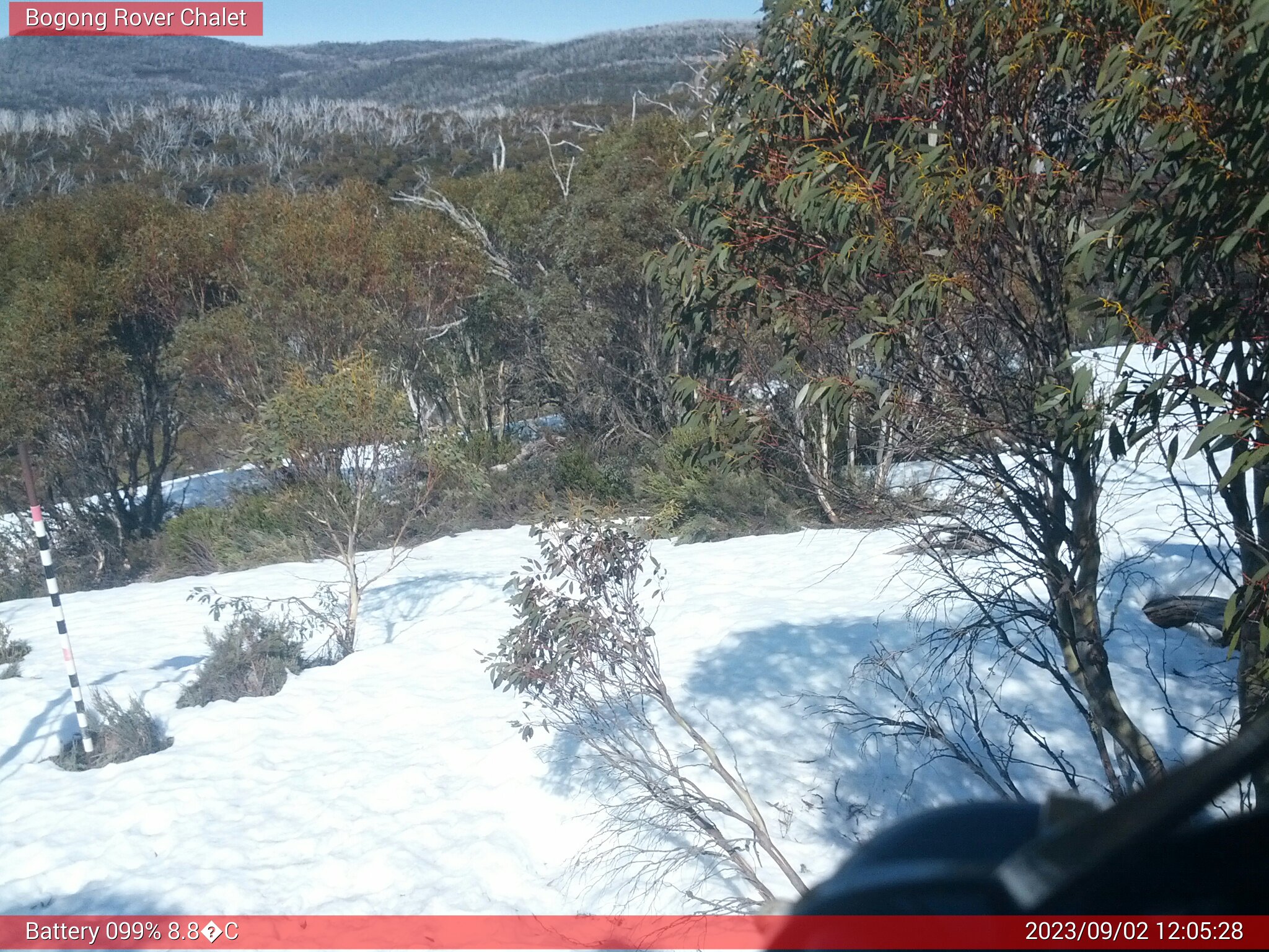 Bogong Web Cam 12:05pm Saturday 2nd of September 2023