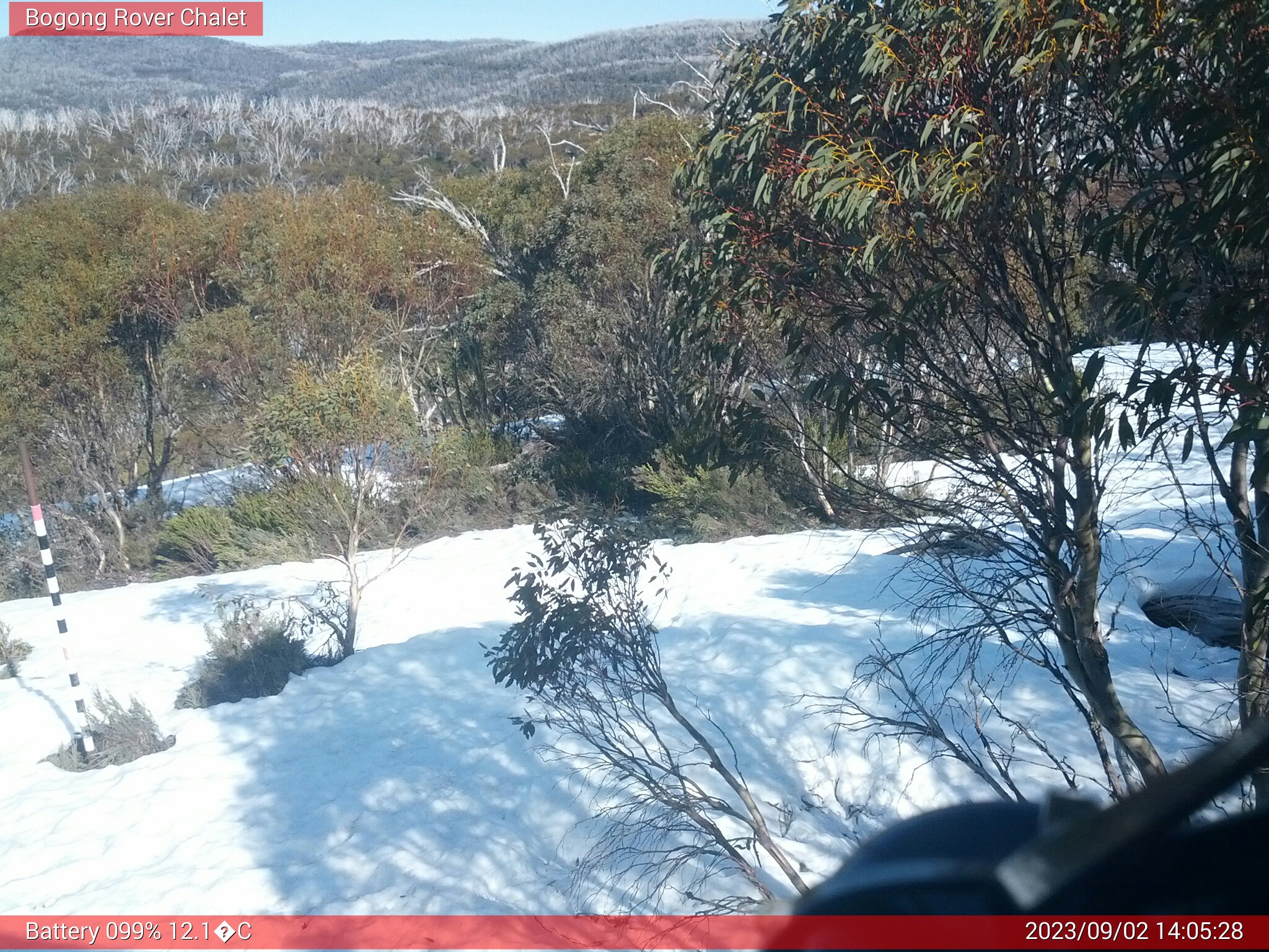 Bogong Web Cam 2:05pm Saturday 2nd of September 2023