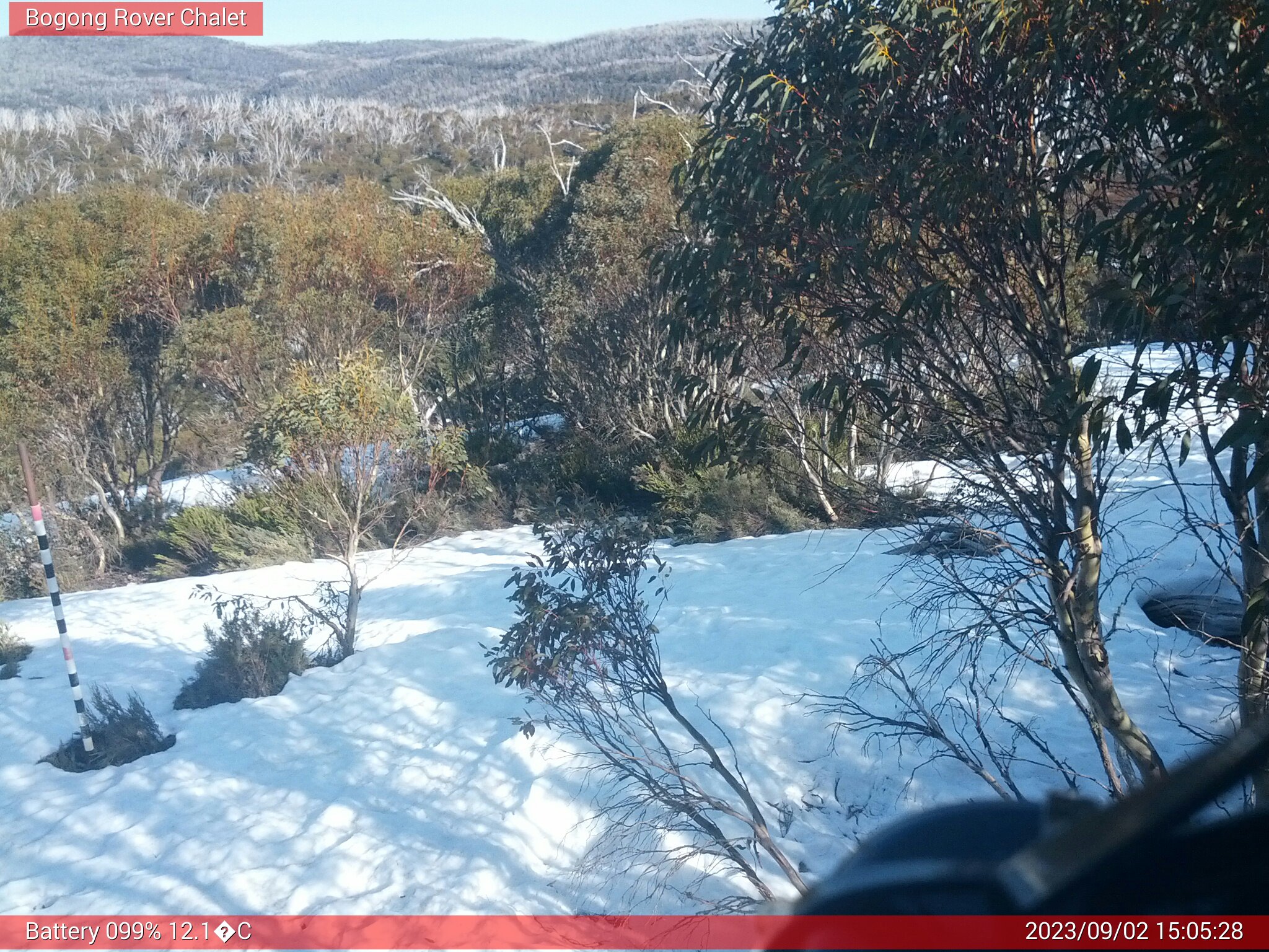 Bogong Web Cam 3:05pm Saturday 2nd of September 2023