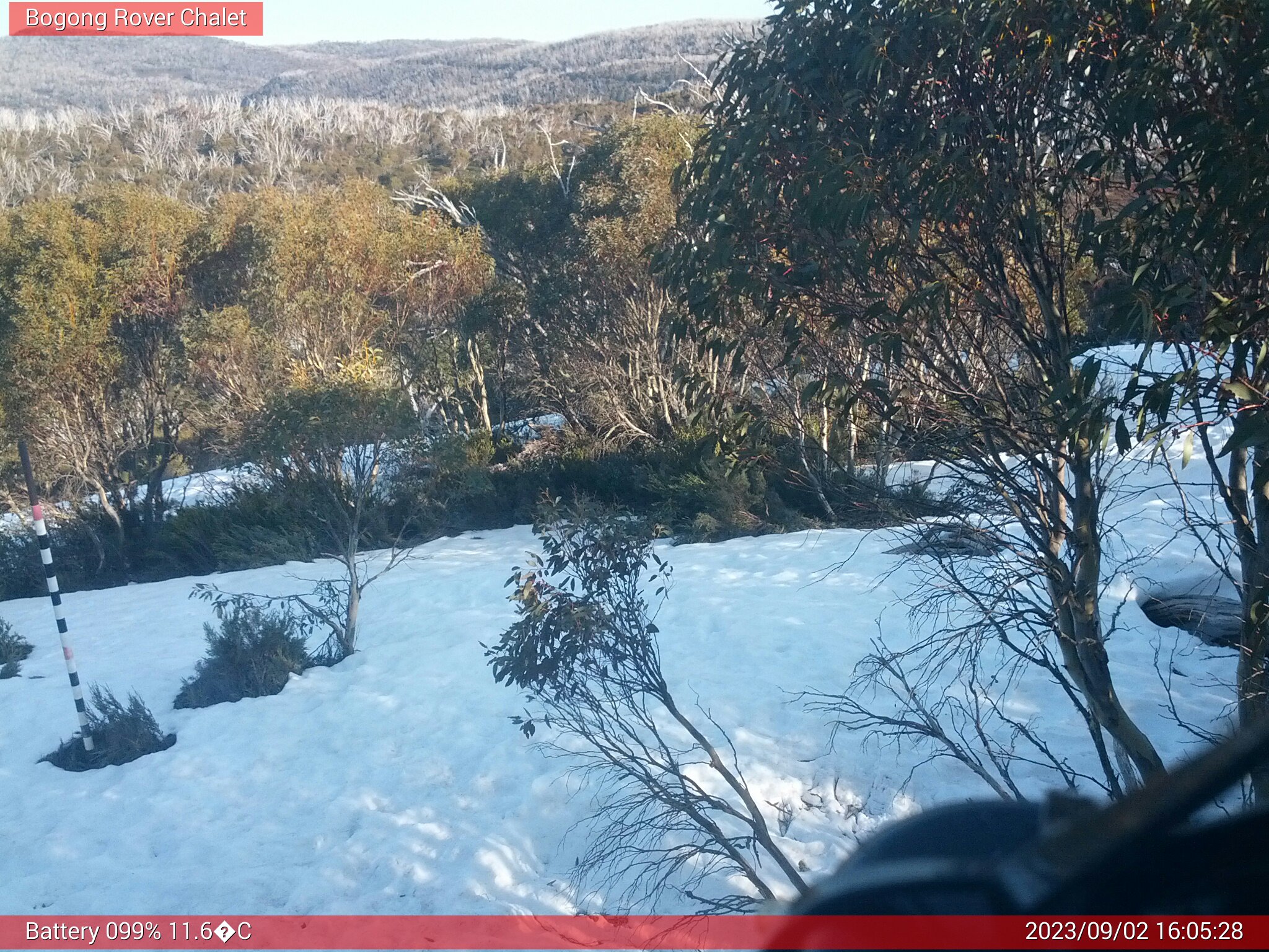 Bogong Web Cam 4:05pm Saturday 2nd of September 2023