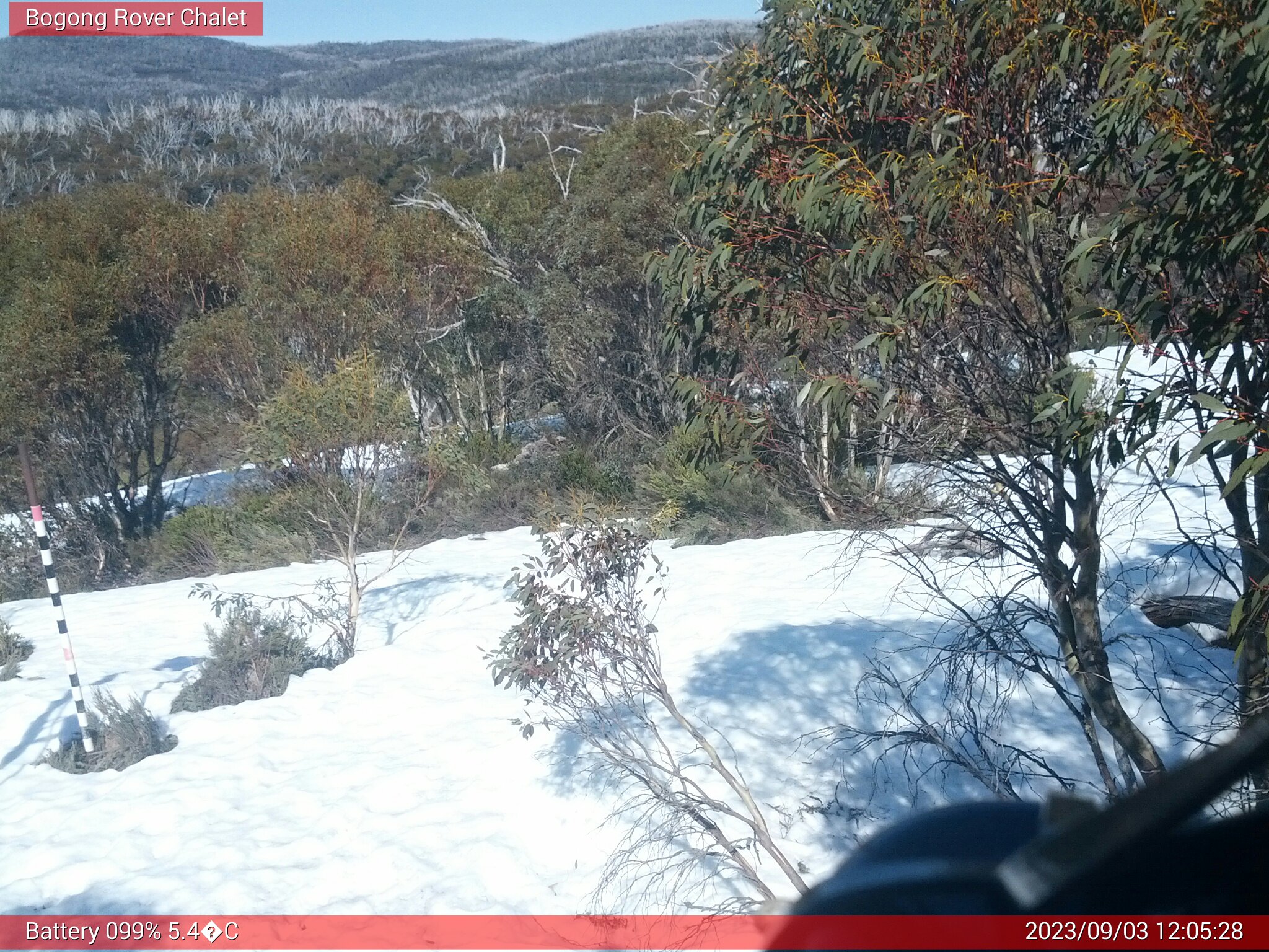 Bogong Web Cam 12:05pm Sunday 3rd of September 2023