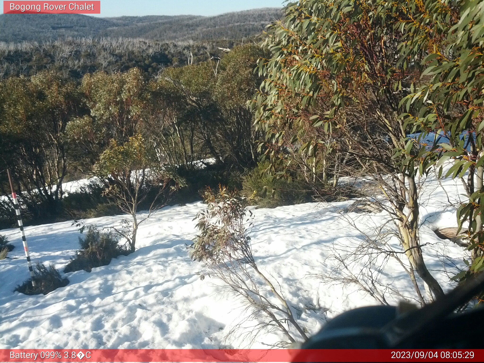 Bogong Web Cam 8:05am Monday 4th of September 2023