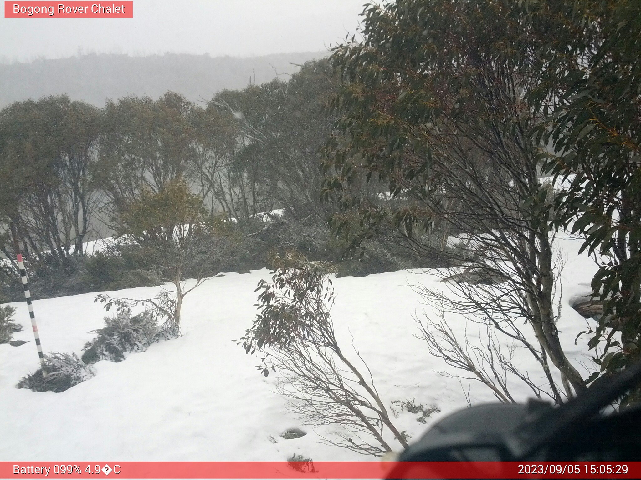 Bogong Web Cam 3:05pm Tuesday 5th of September 2023