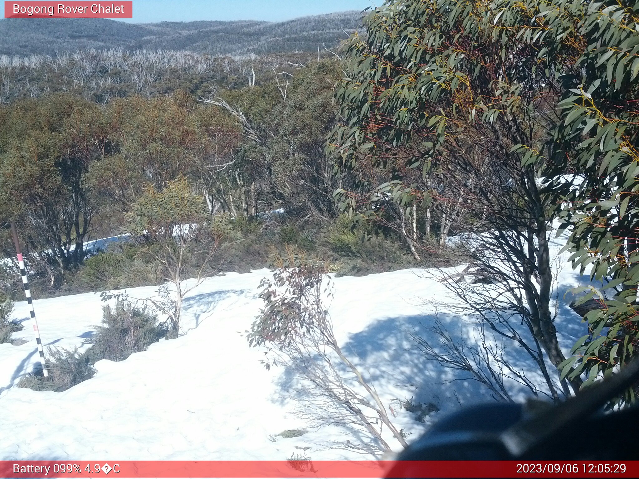 Bogong Web Cam 12:05pm Wednesday 6th of September 2023