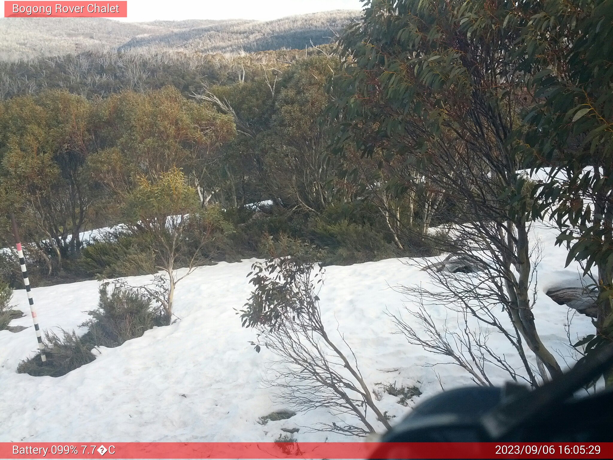 Bogong Web Cam 4:05pm Wednesday 6th of September 2023