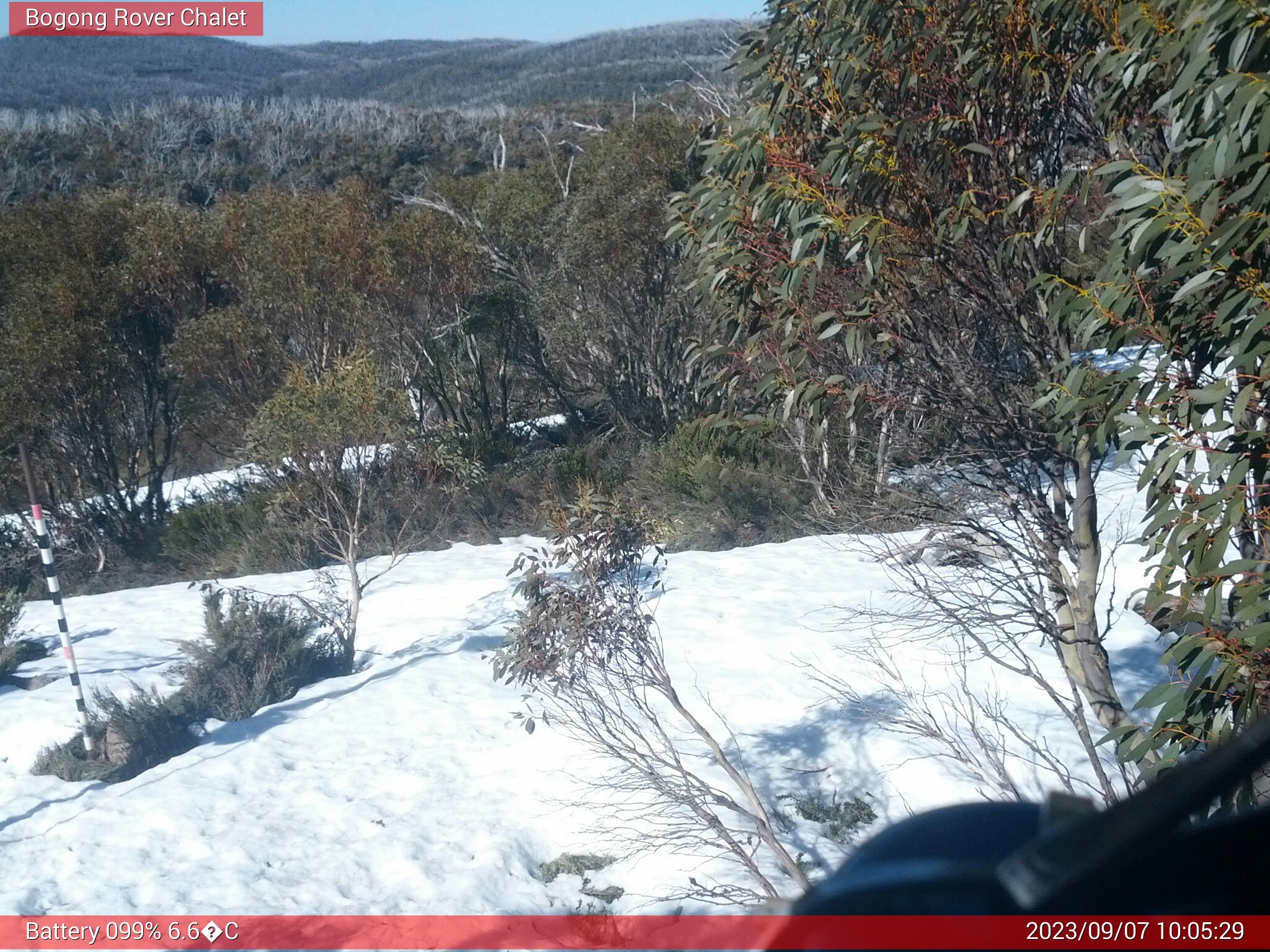 Bogong Web Cam 10:05am Thursday 7th of September 2023