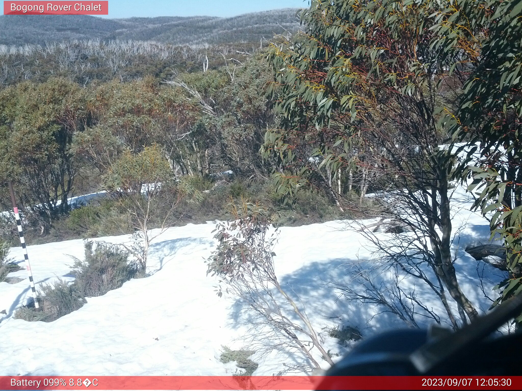 Bogong Web Cam 12:05pm Thursday 7th of September 2023