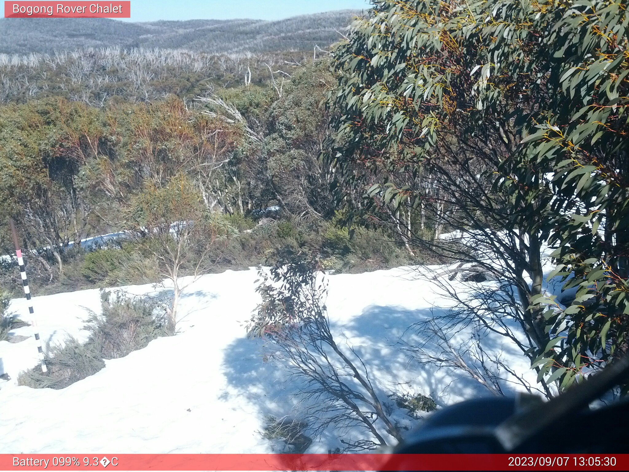 Bogong Web Cam 1:05pm Thursday 7th of September 2023